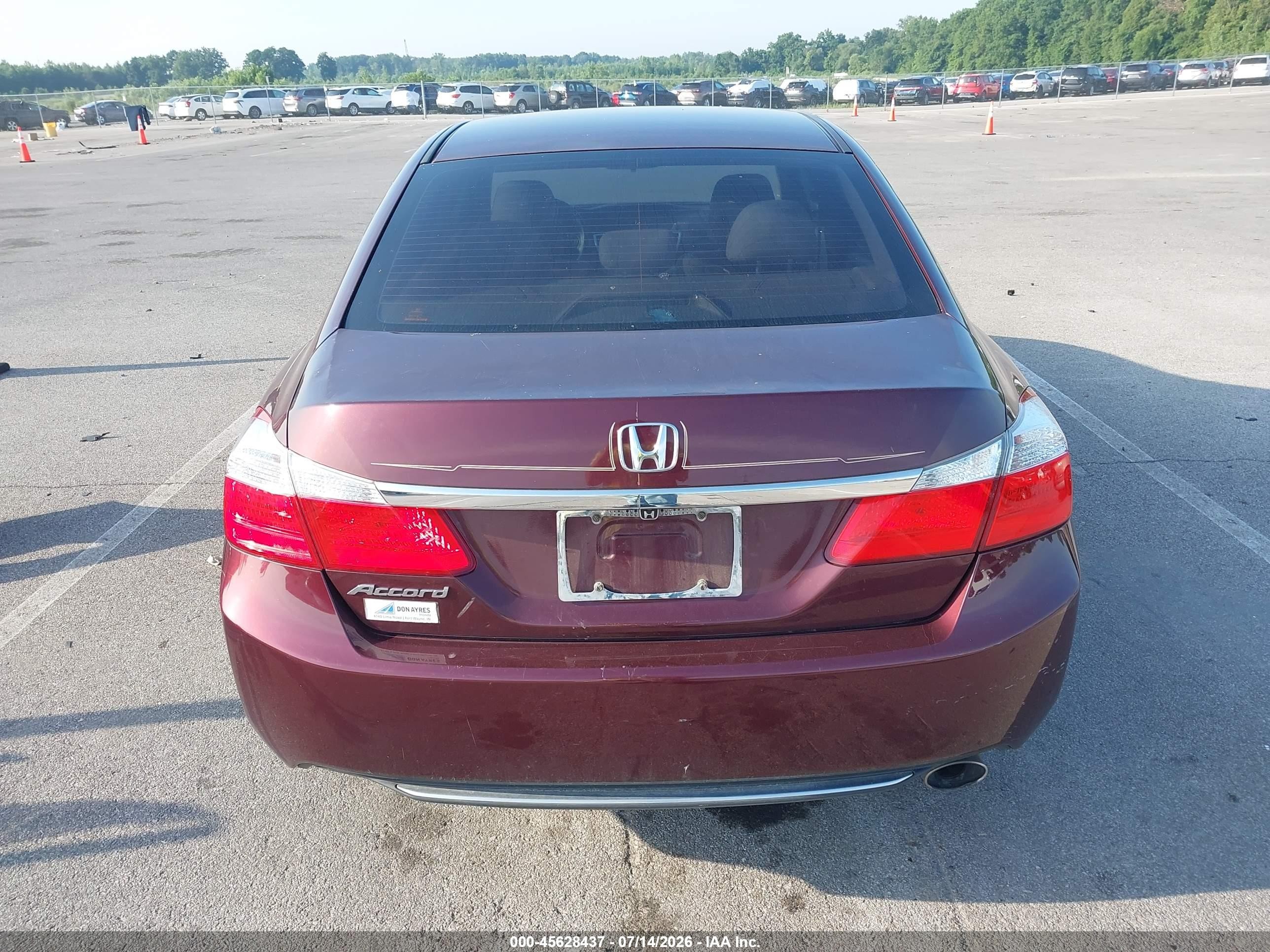 2015 Honda Accord Ex Бордовый vin: 1HGCR2F7XFA054056