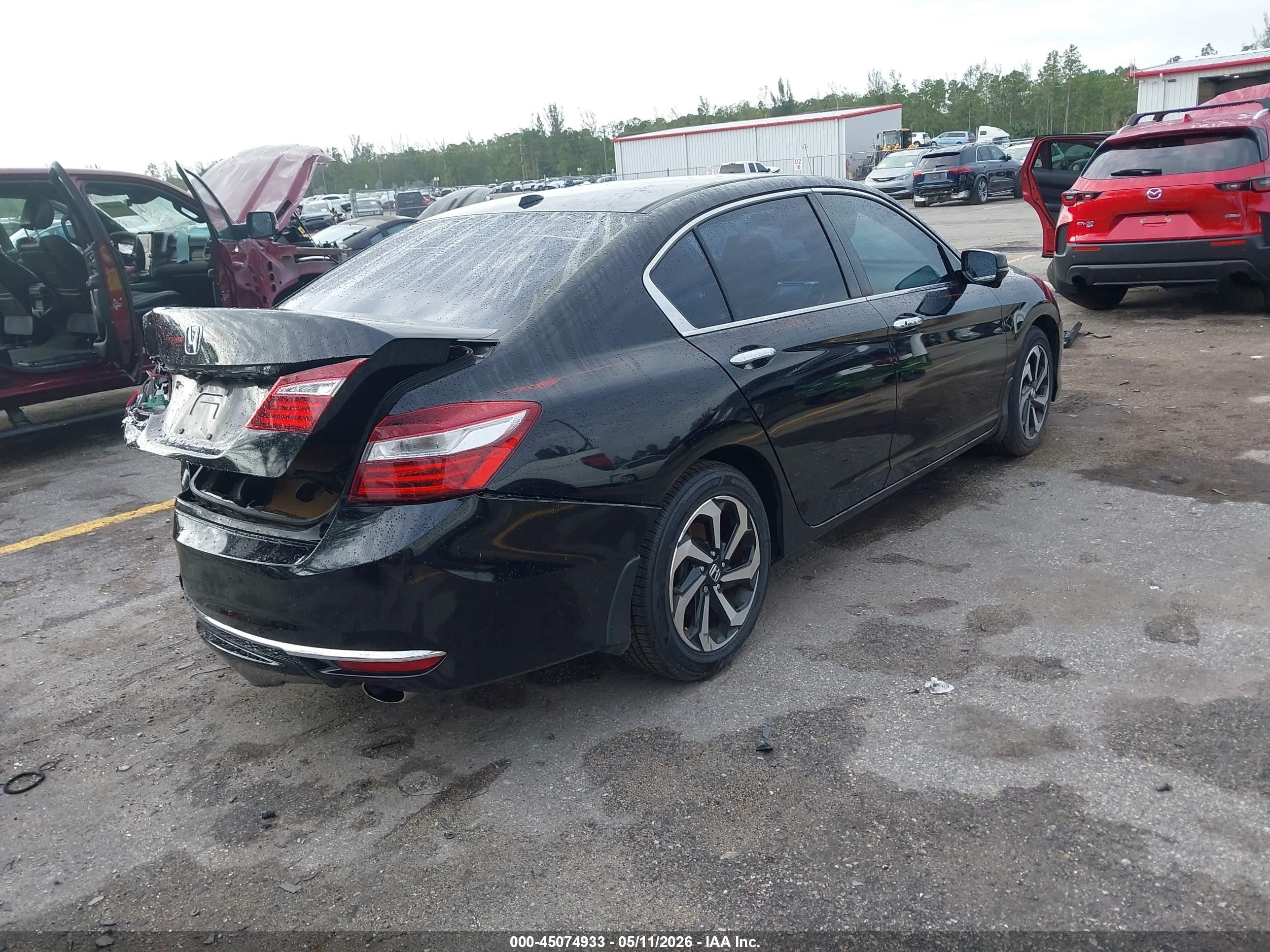 2017 Honda Accord Ex Черный vin: 1HGCR2F7XHA188536