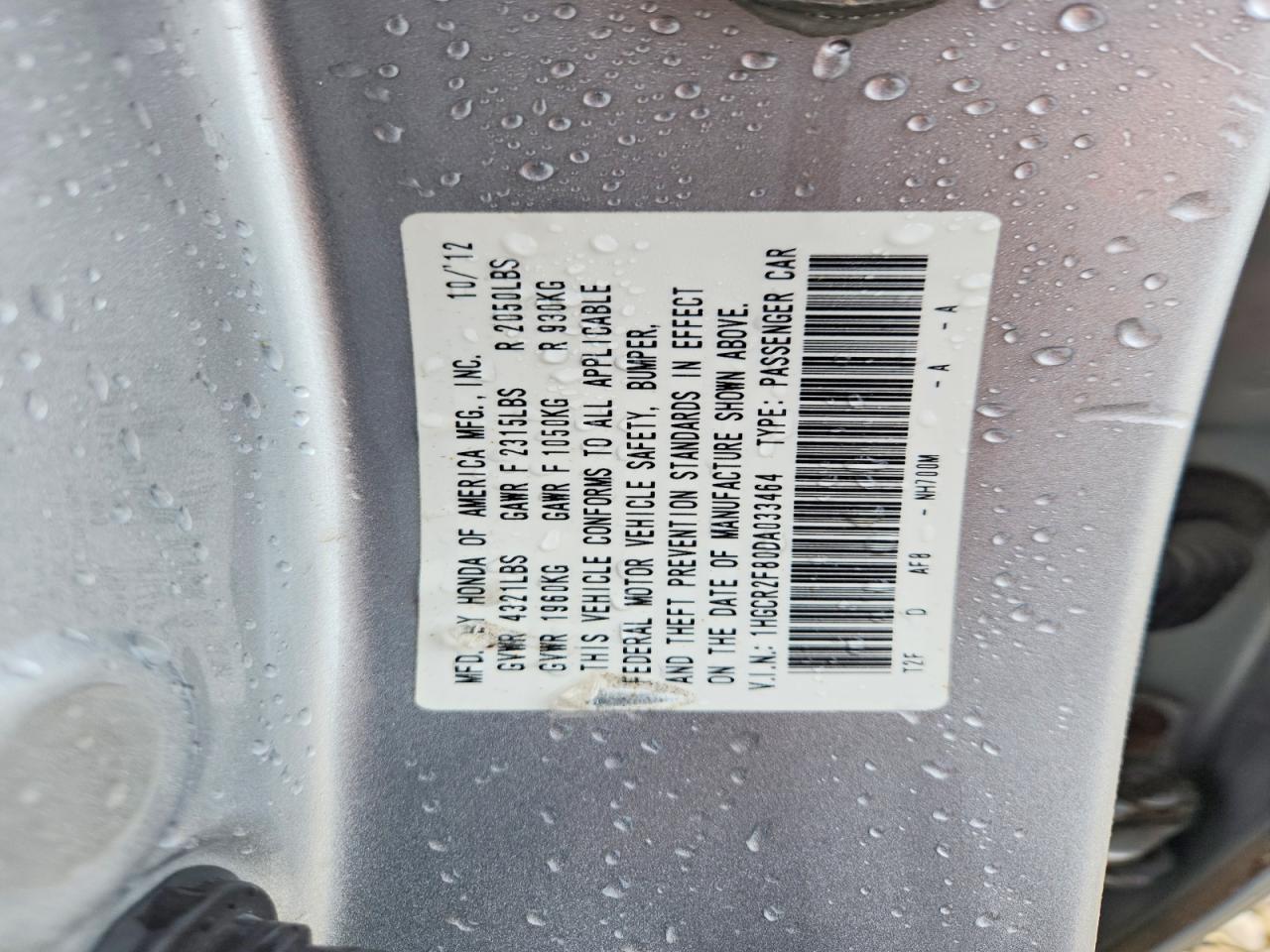 2013 Honda Accord Exl Silver vin: 1HGCR2F80DA033464