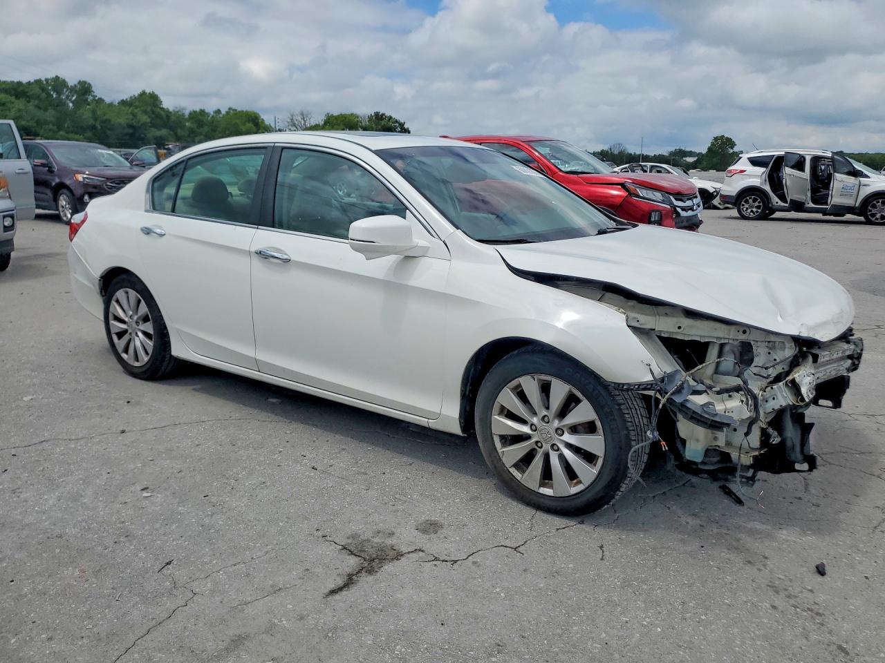 2013 Honda Accord Exl White vin: 1HGCR2F80DA055335