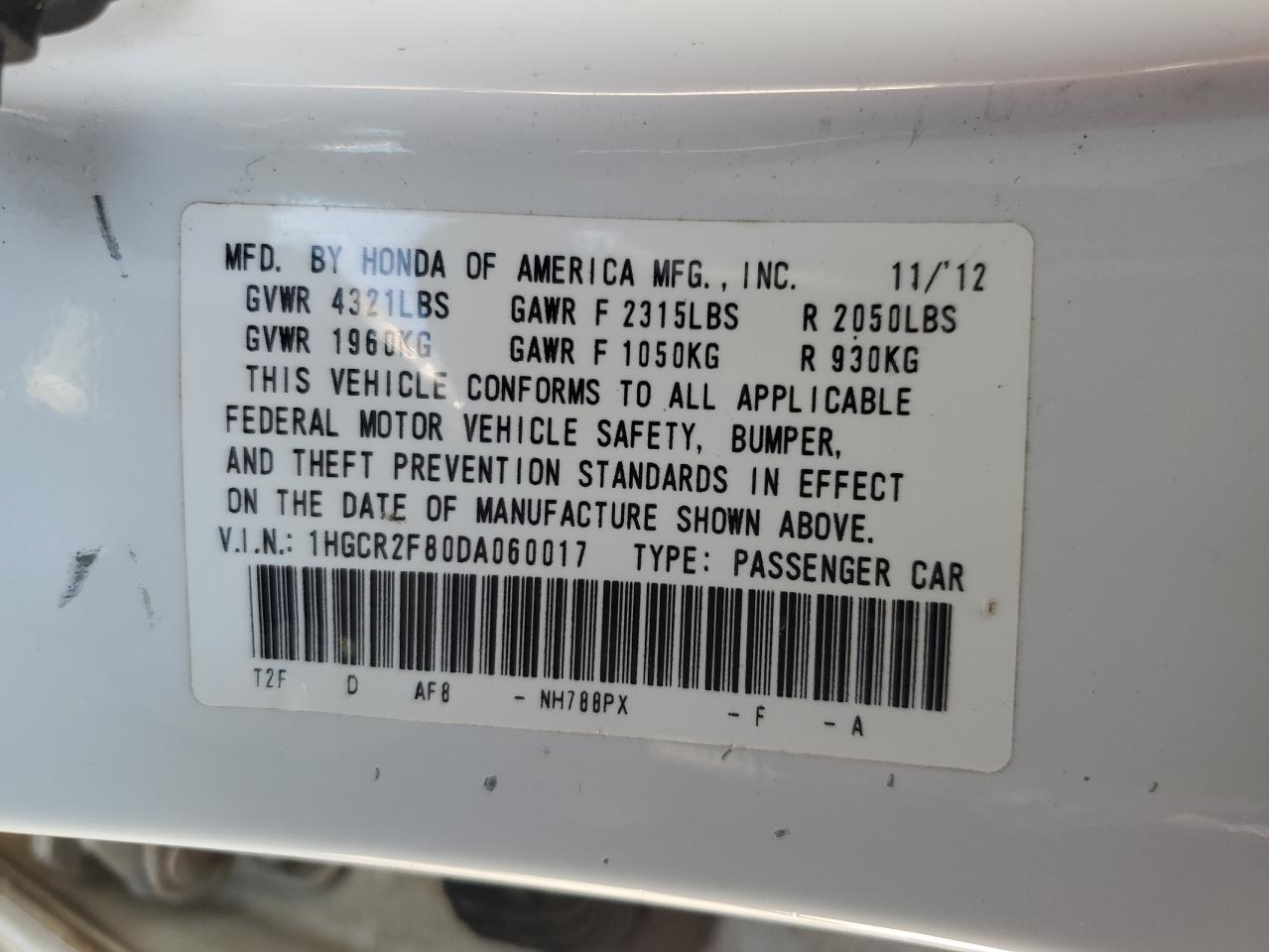 2013 Honda Accord Exl White vin: 1HGCR2F80DA060017