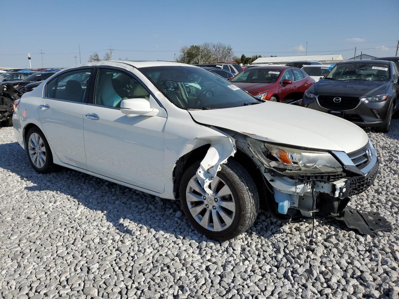 2013 Honda Accord Exl White vin: 1HGCR2F80DA060017