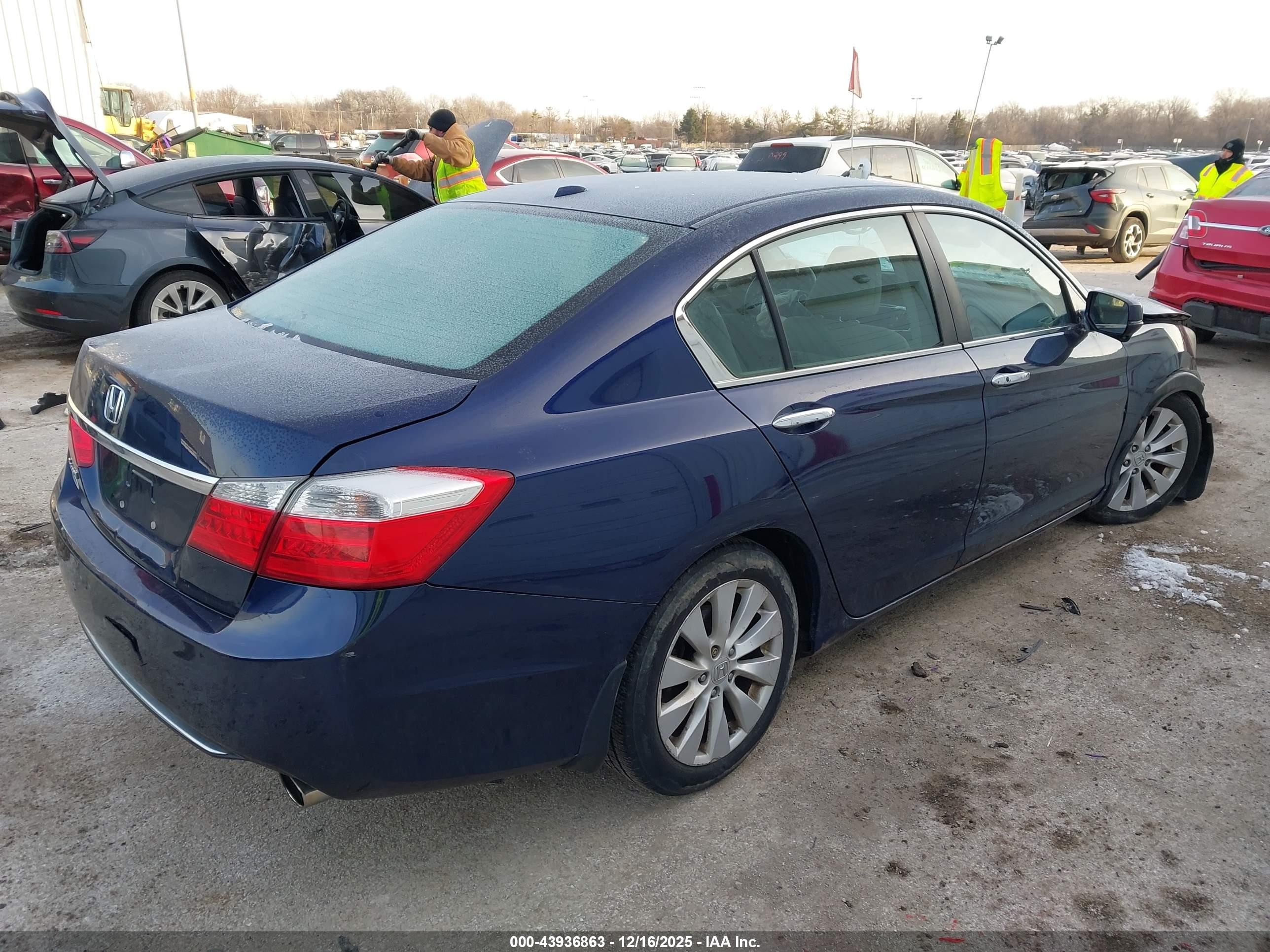 2013 Honda Accord Ex-l Blue vin: 1HGCR2F80DA087766