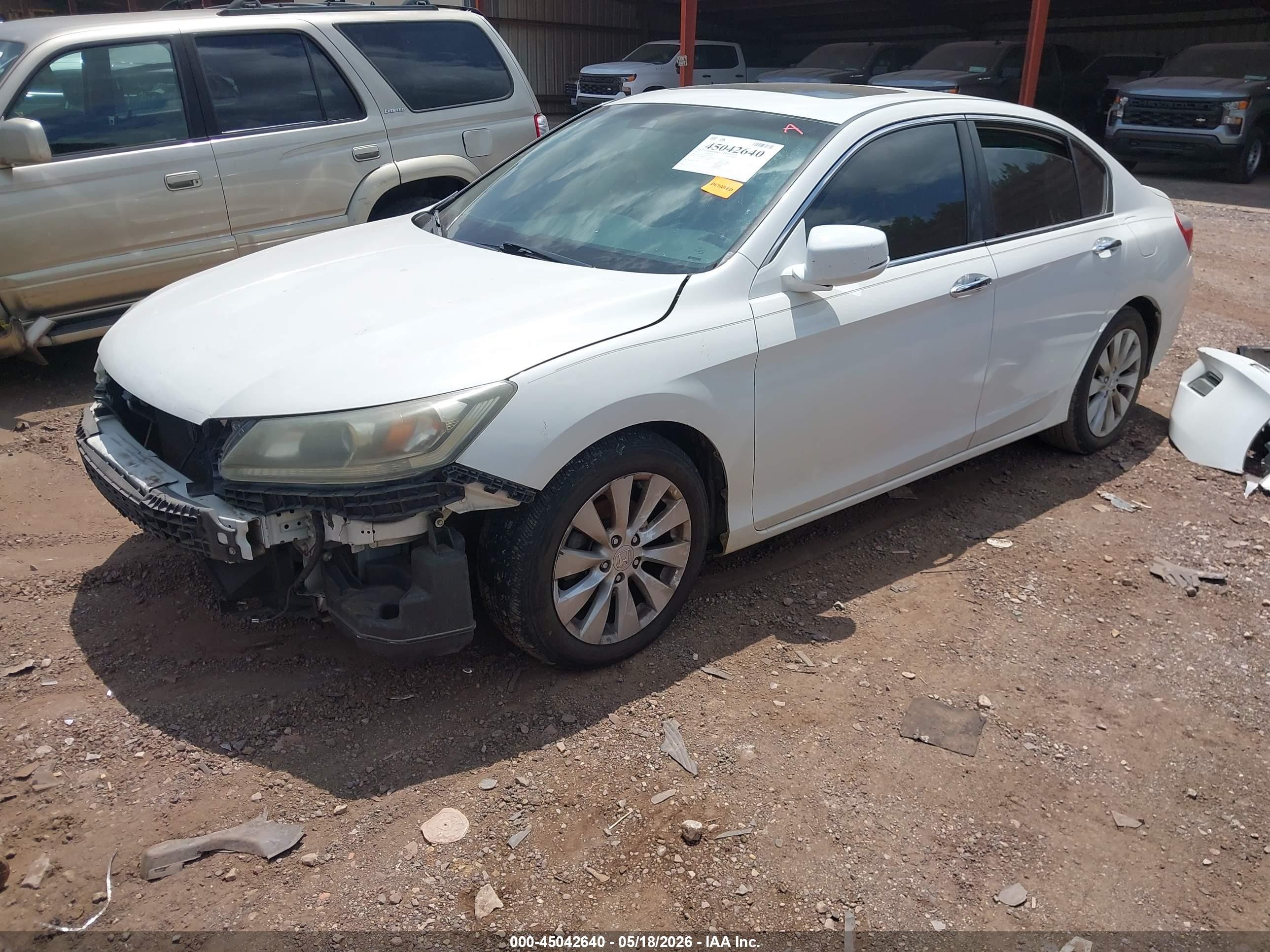 2013 Honda Accord Ex-l White vin: 1HGCR2F80DA120216