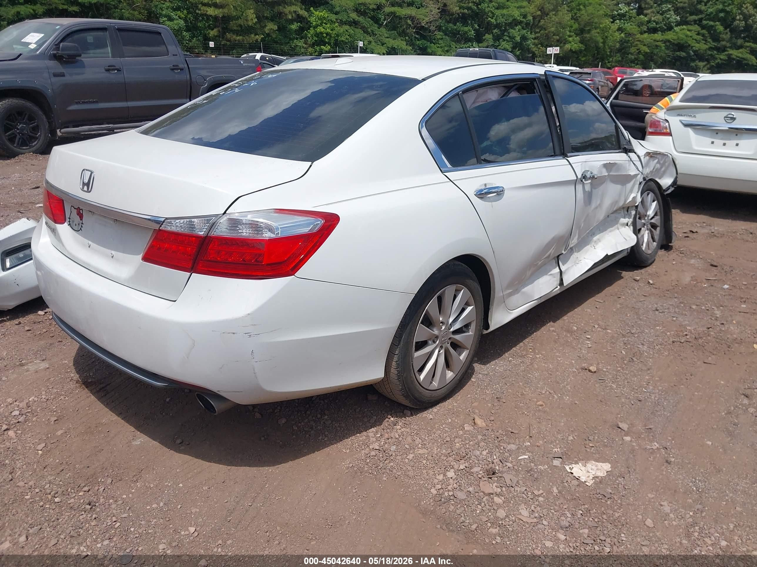 2013 Honda Accord Ex-l White vin: 1HGCR2F80DA120216