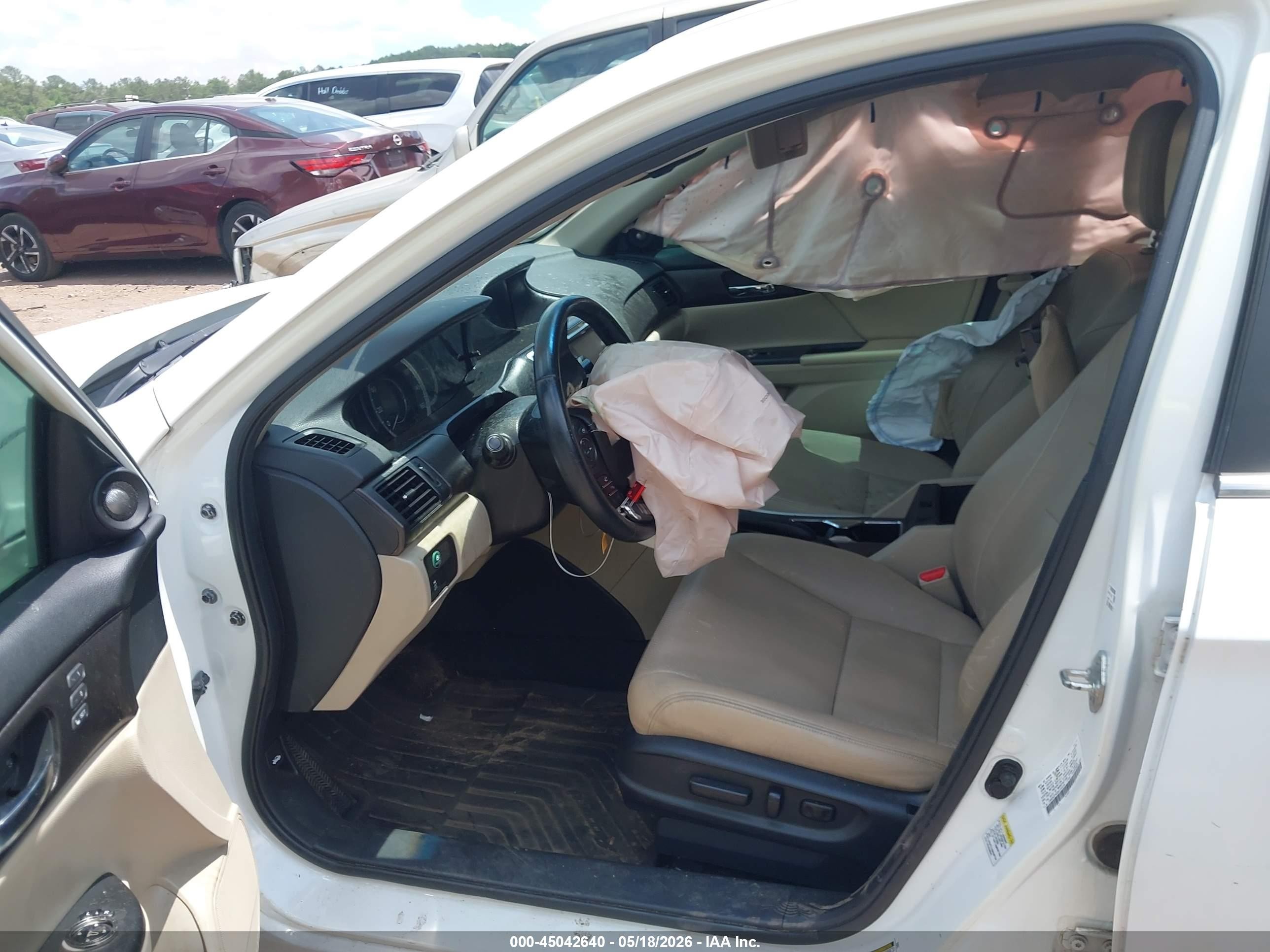 2013 Honda Accord Ex-l White vin: 1HGCR2F80DA120216