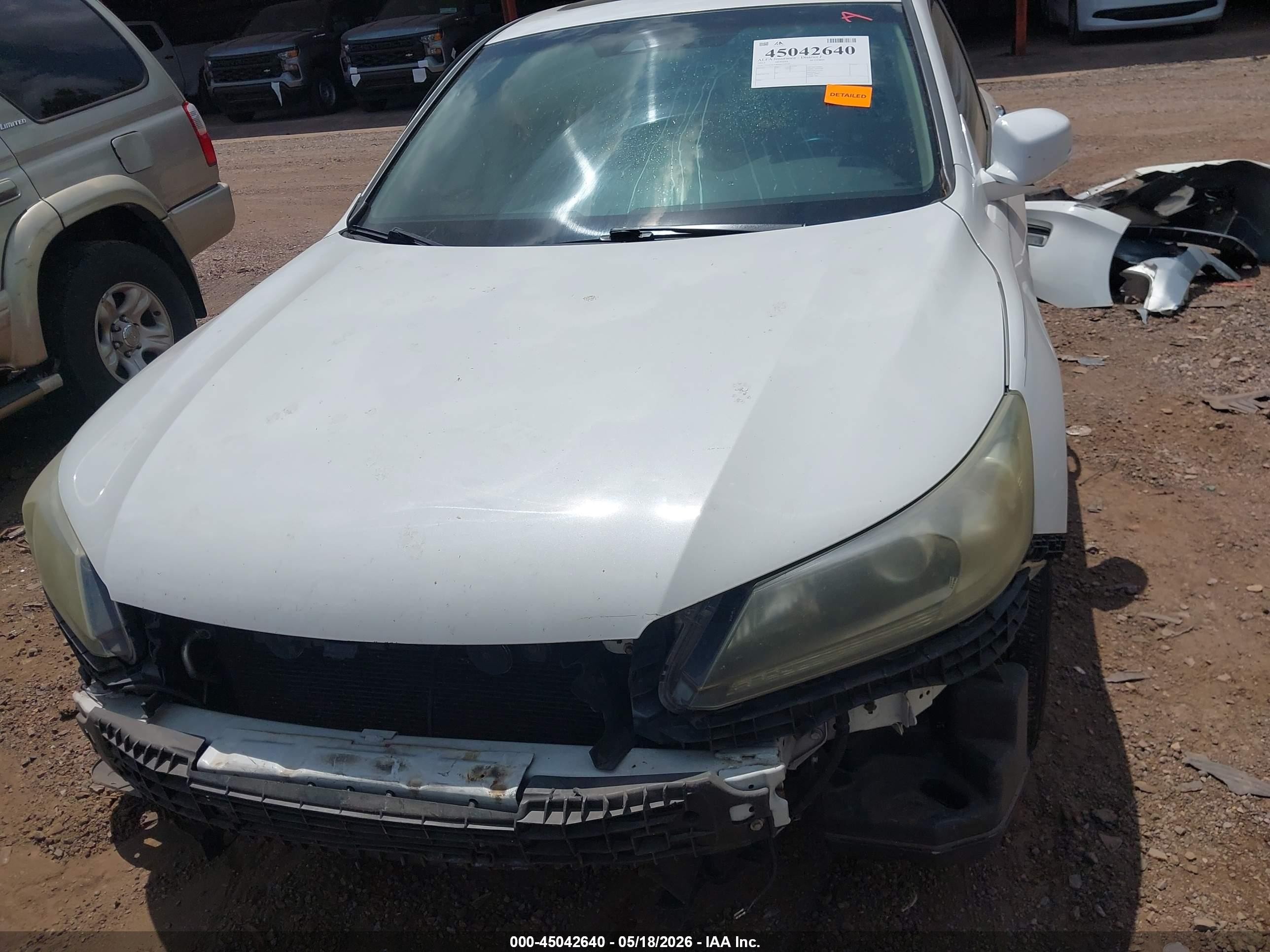 2013 Honda Accord Ex-l White vin: 1HGCR2F80DA120216
