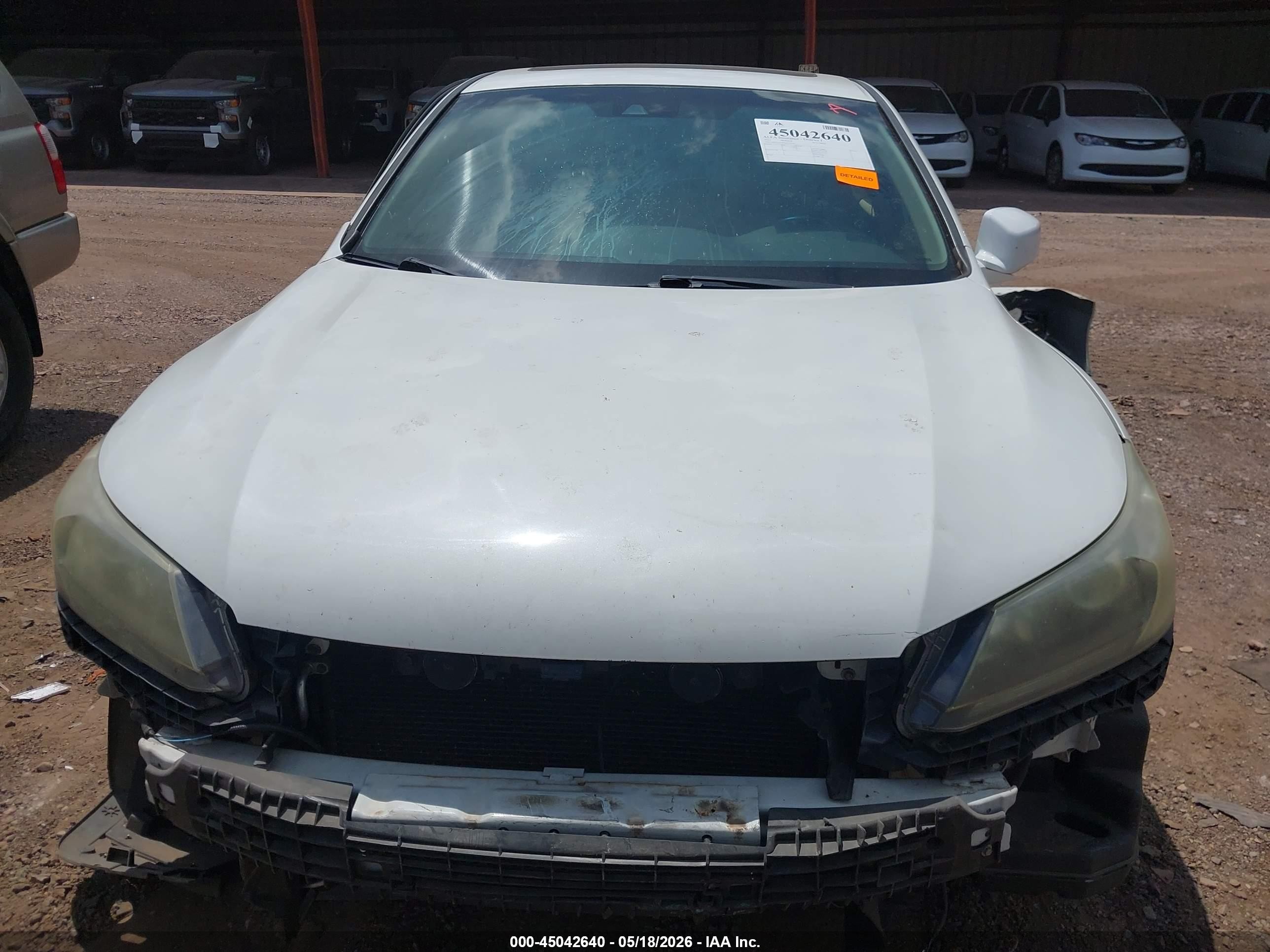 2013 Honda Accord Ex-l White vin: 1HGCR2F80DA120216