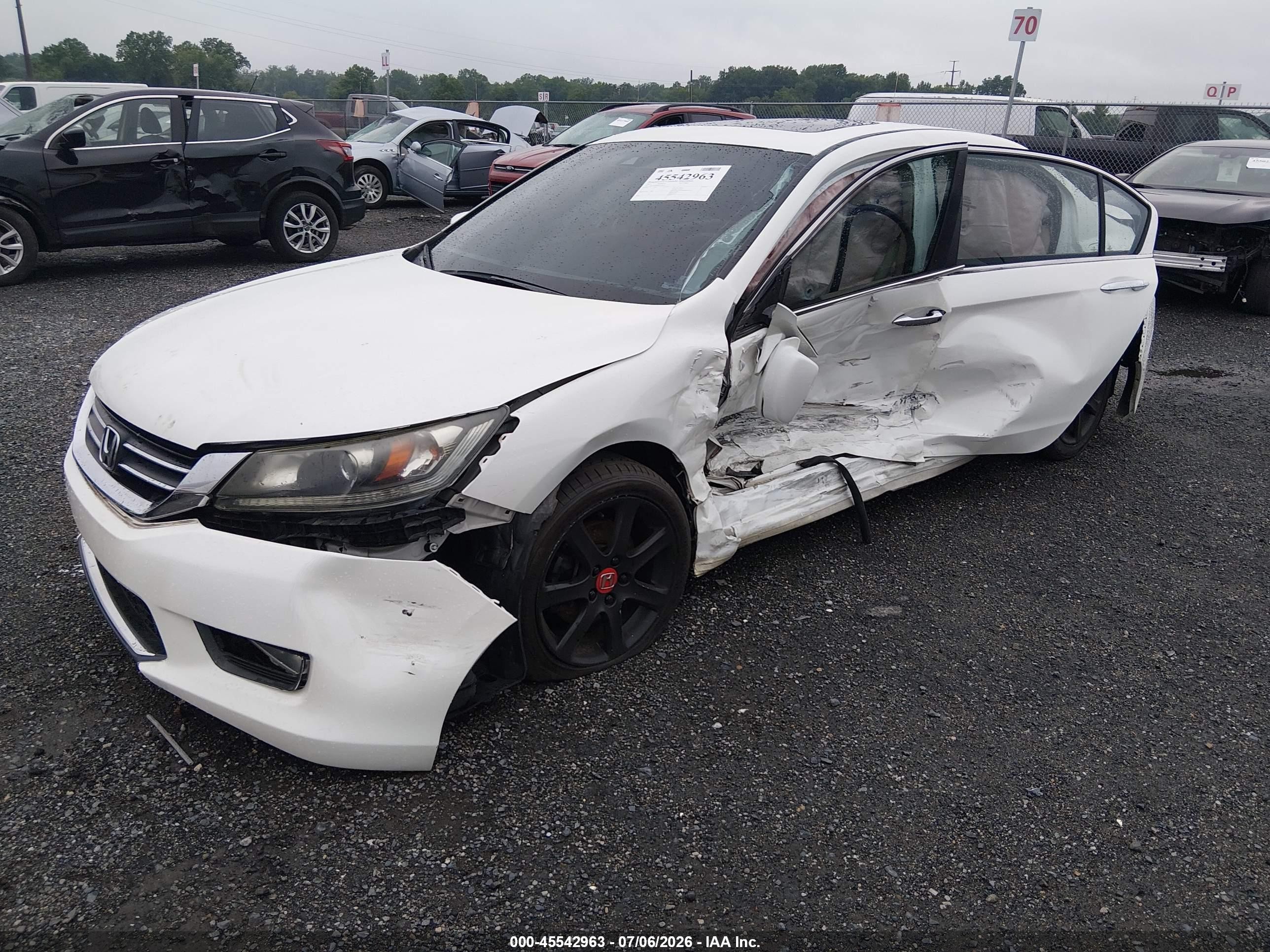 2013 Honda Accord Ex-l White vin: 1HGCR2F80DA144547