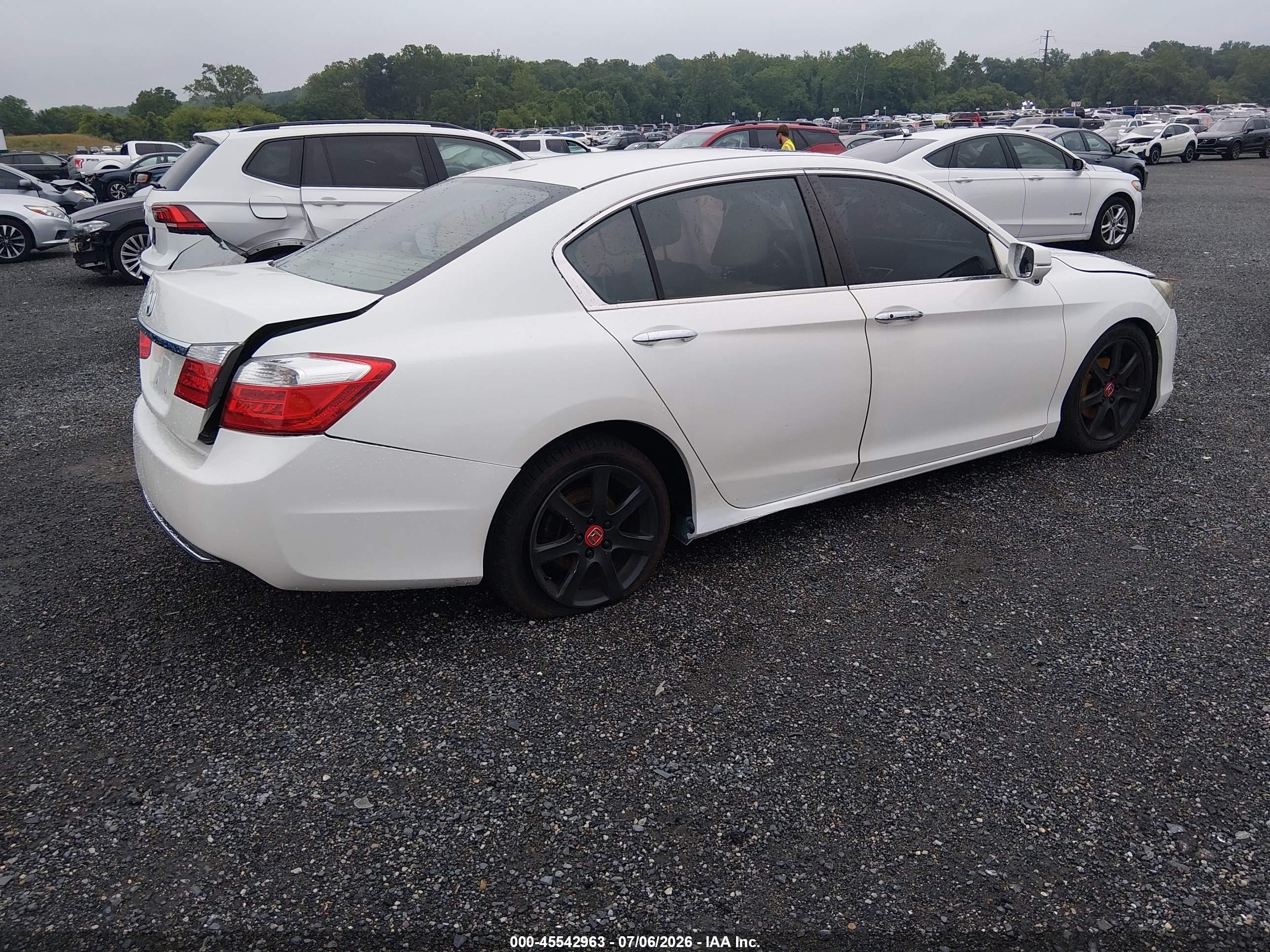 2013 Honda Accord Ex-l White vin: 1HGCR2F80DA144547