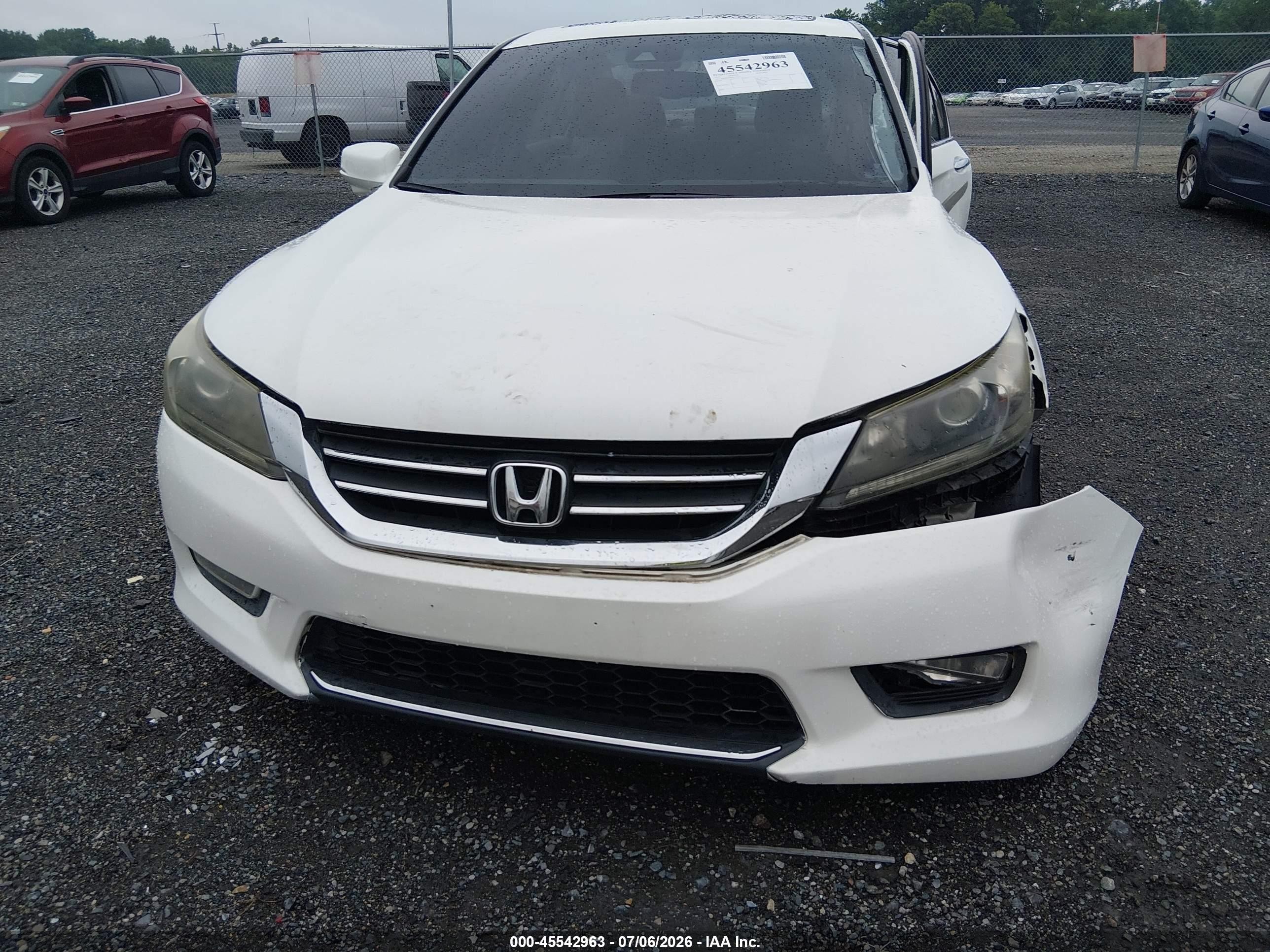2013 Honda Accord Ex-l White vin: 1HGCR2F80DA144547