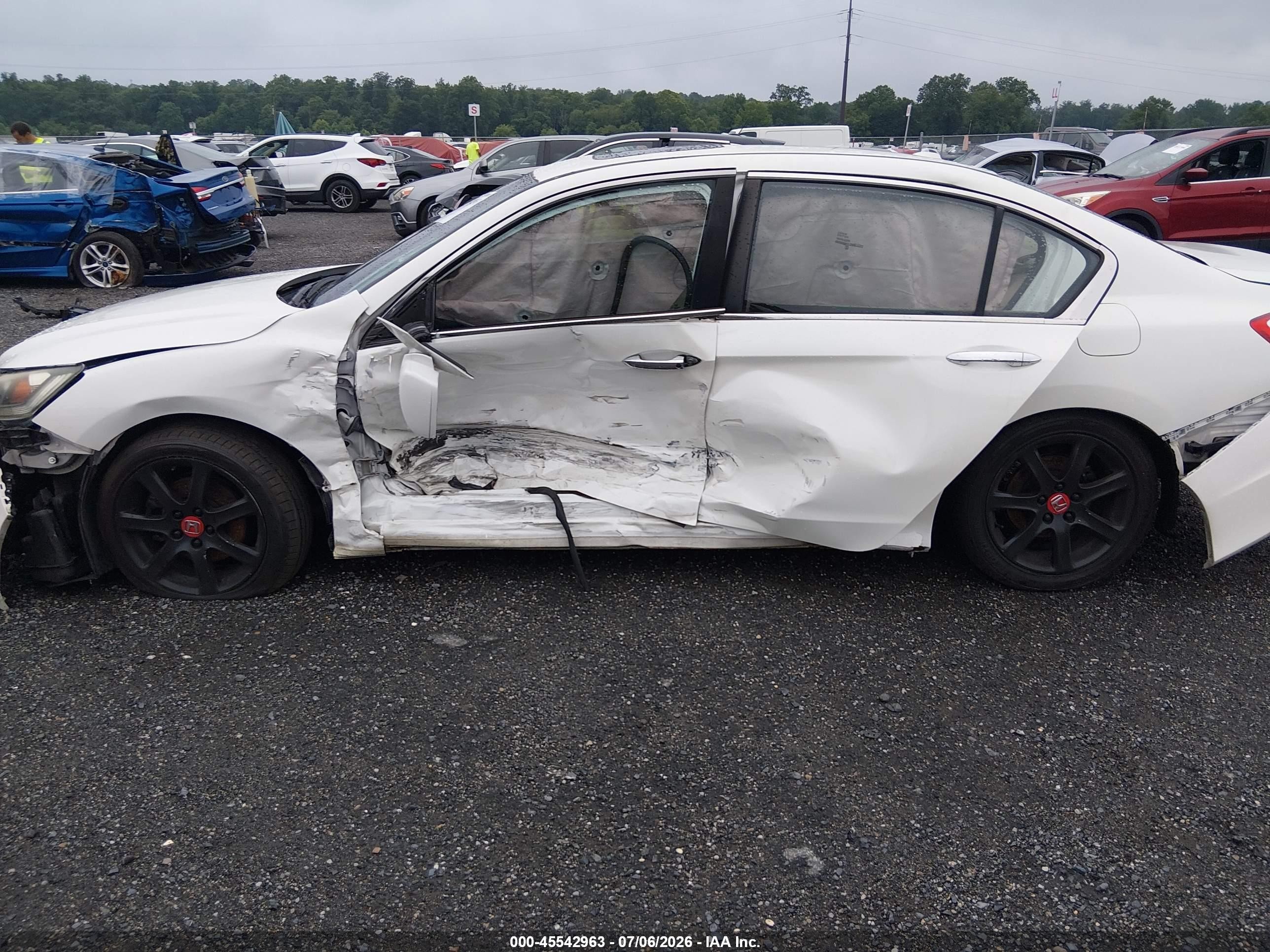 2013 Honda Accord Ex-l White vin: 1HGCR2F80DA144547