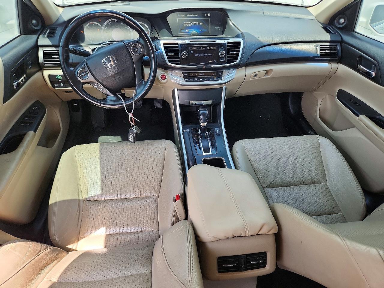 2013 Honda Accord Exl White vin: 1HGCR2F80DA164619