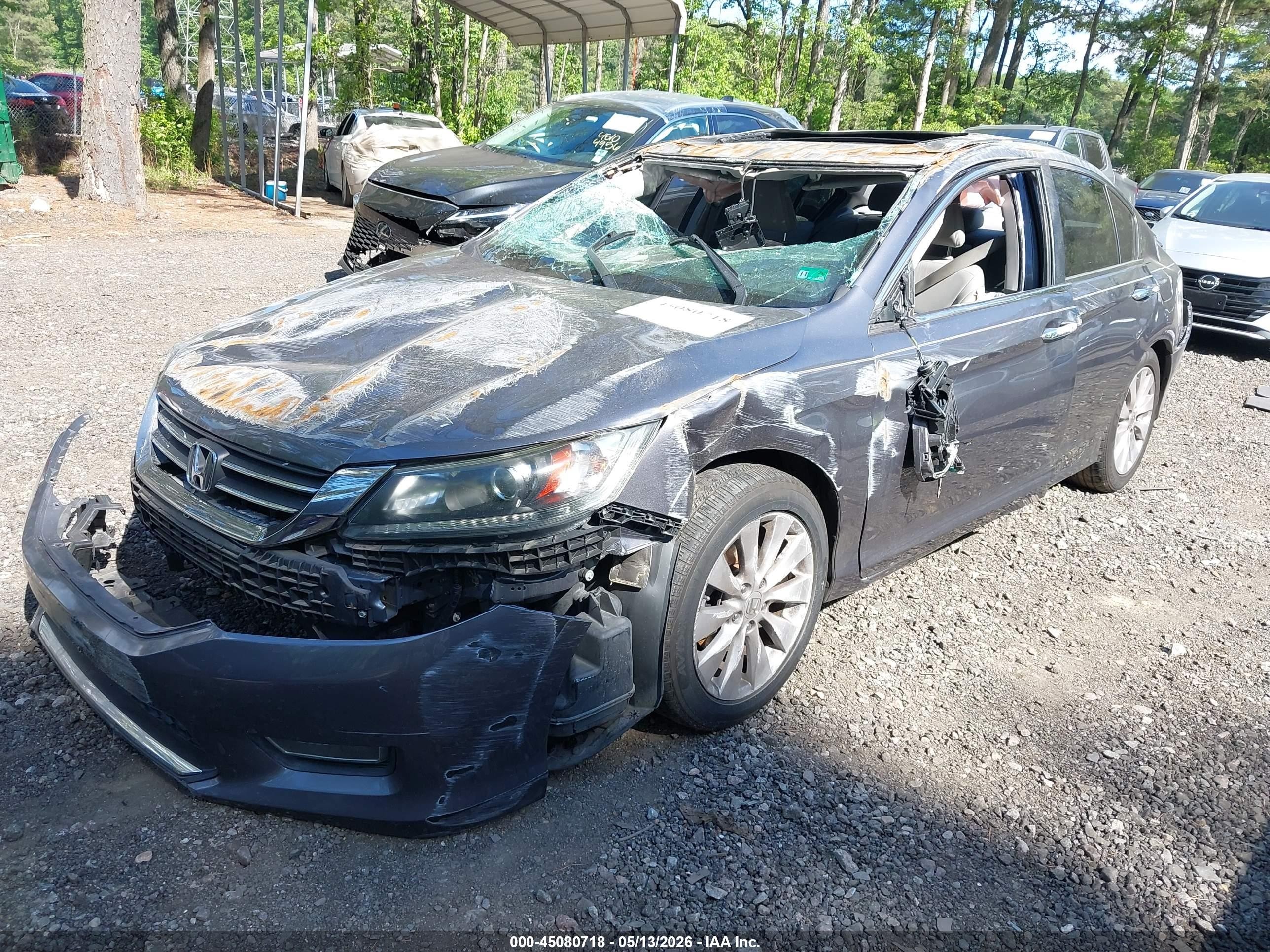 2013 Honda Accord Ex-l Серый vin: 1HGCR2F80DA197152