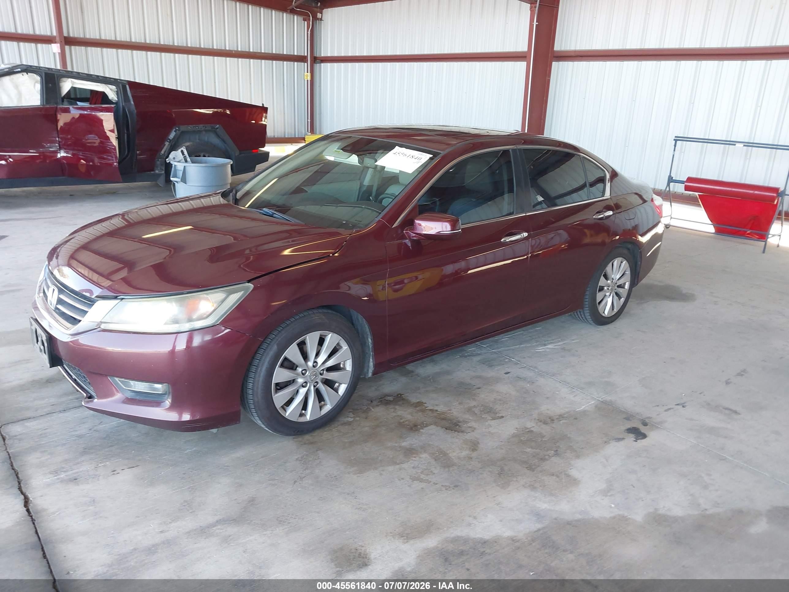 2013 Honda Accord Ex-l Red vin: 1HGCR2F80DA227850