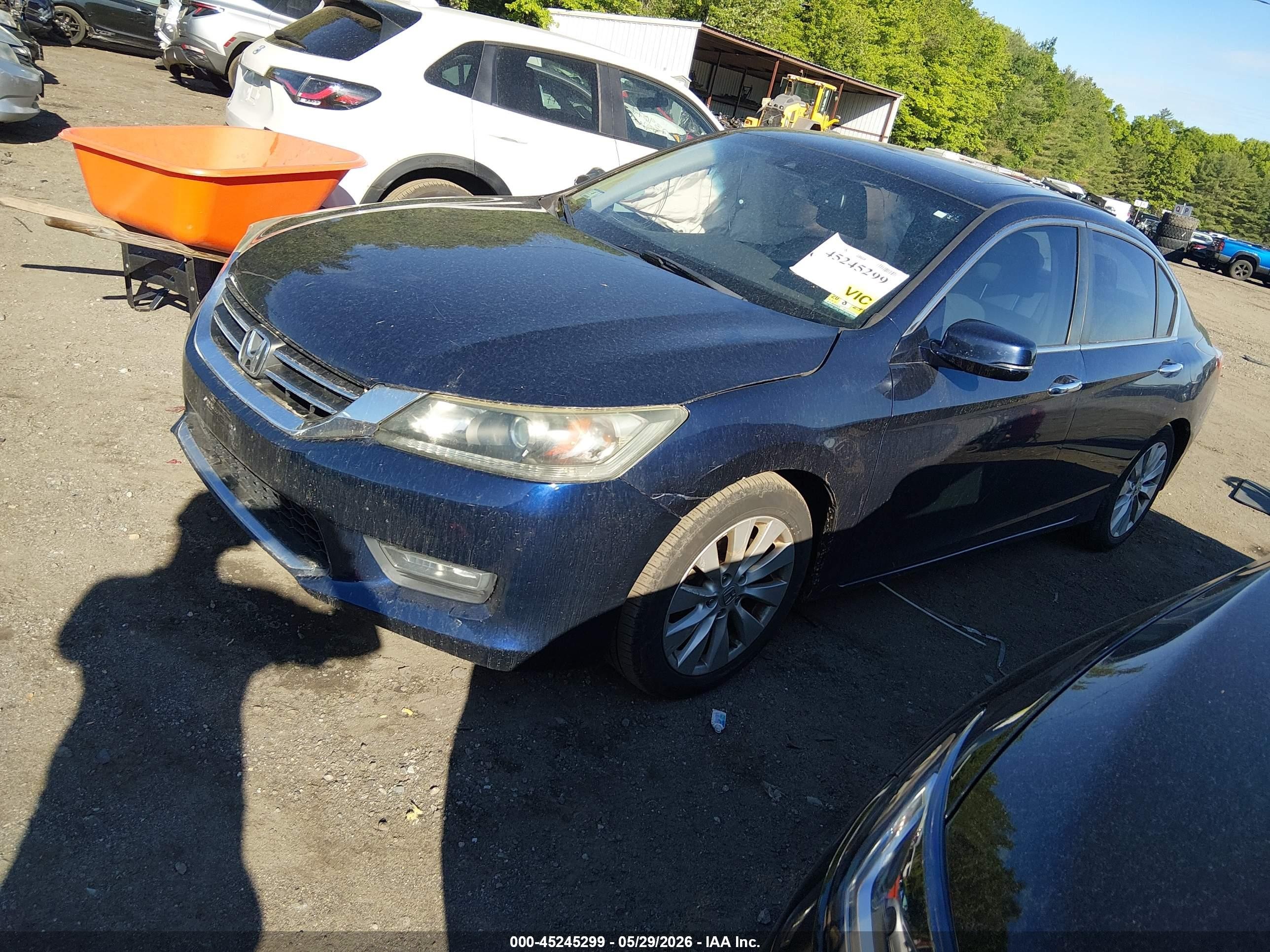 2013 Honda Accord Ex-l Blue vin: 1HGCR2F80DA234801