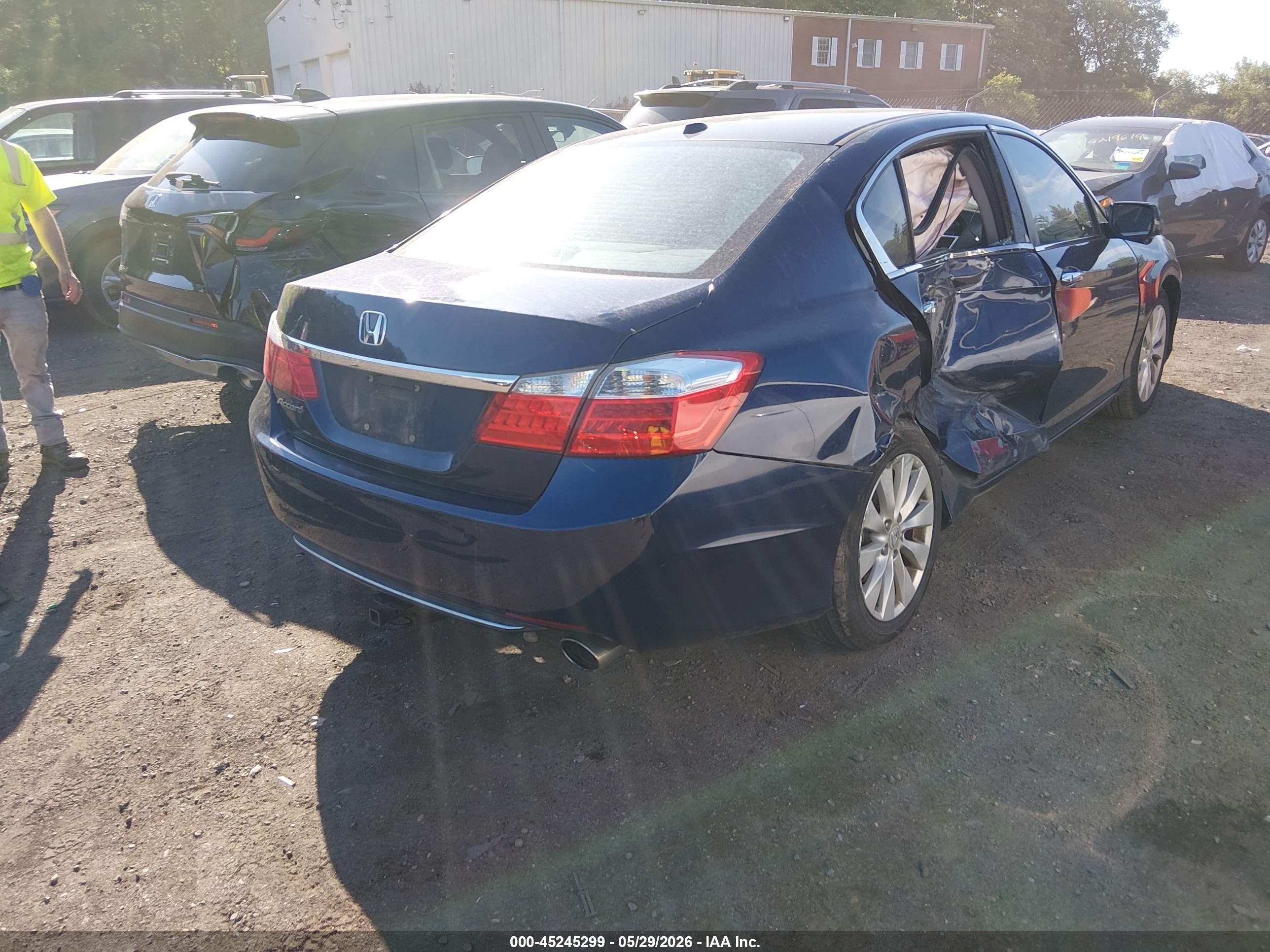 2013 Honda Accord Ex-l Blue vin: 1HGCR2F80DA234801