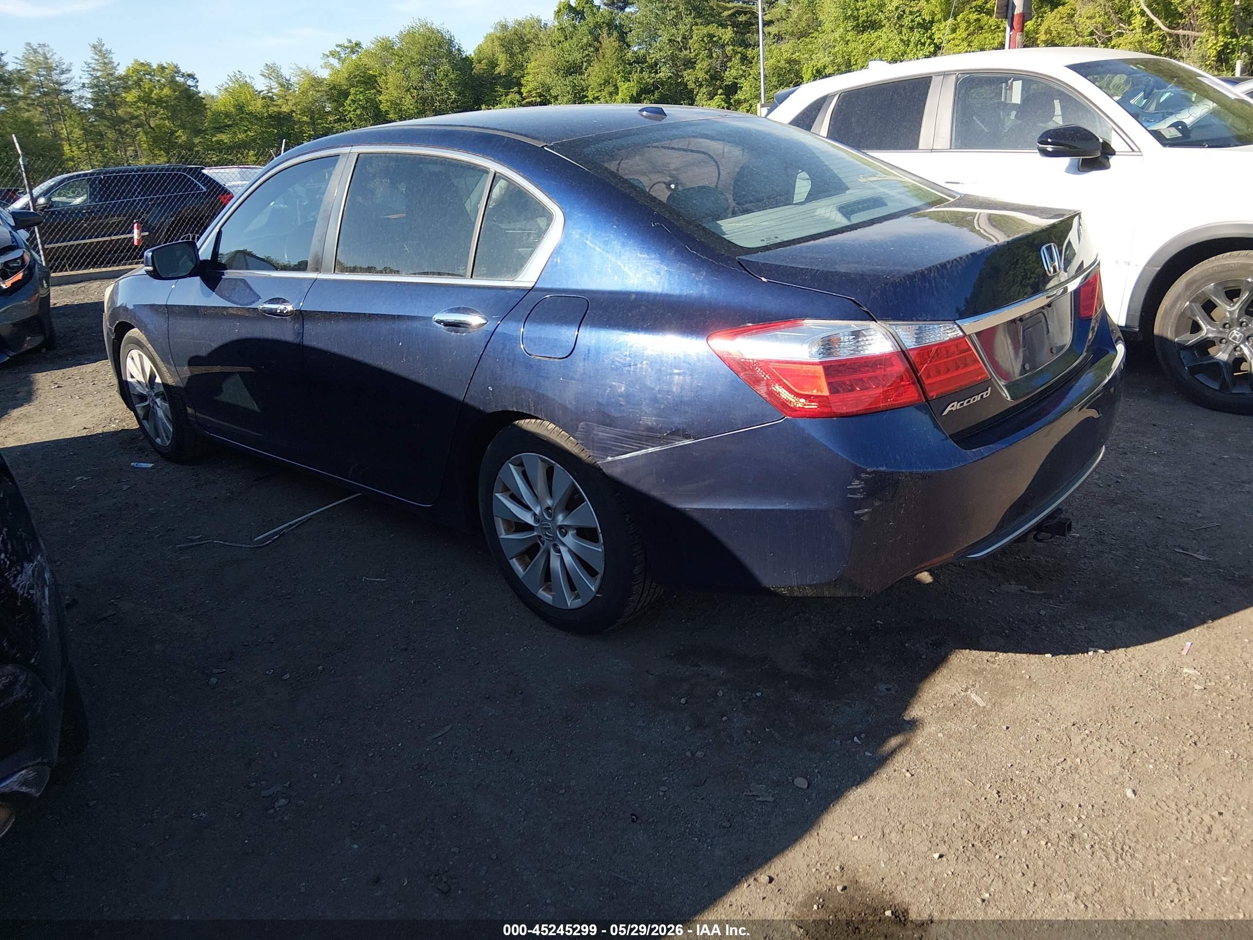 2013 Honda Accord Ex-l Blue vin: 1HGCR2F80DA234801