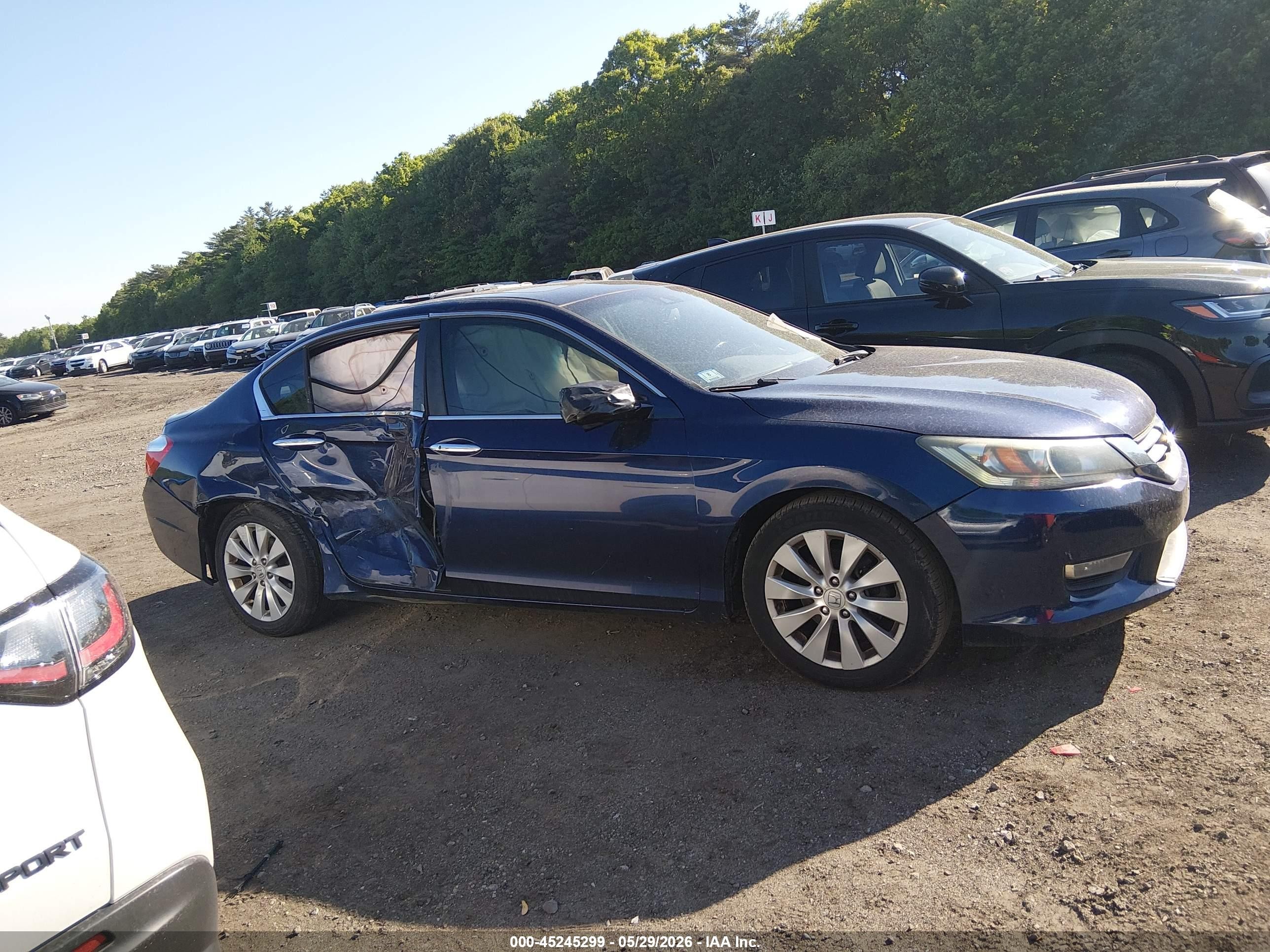 2013 Honda Accord Ex-l Blue vin: 1HGCR2F80DA234801