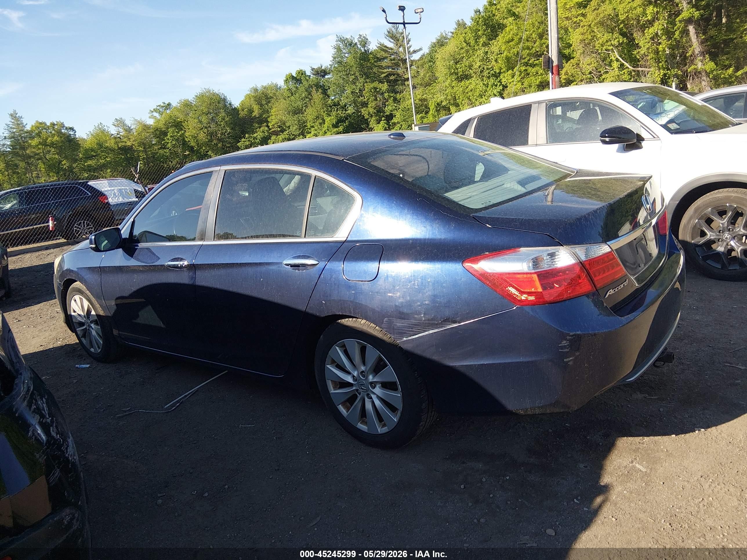 2013 Honda Accord Ex-l Blue vin: 1HGCR2F80DA234801