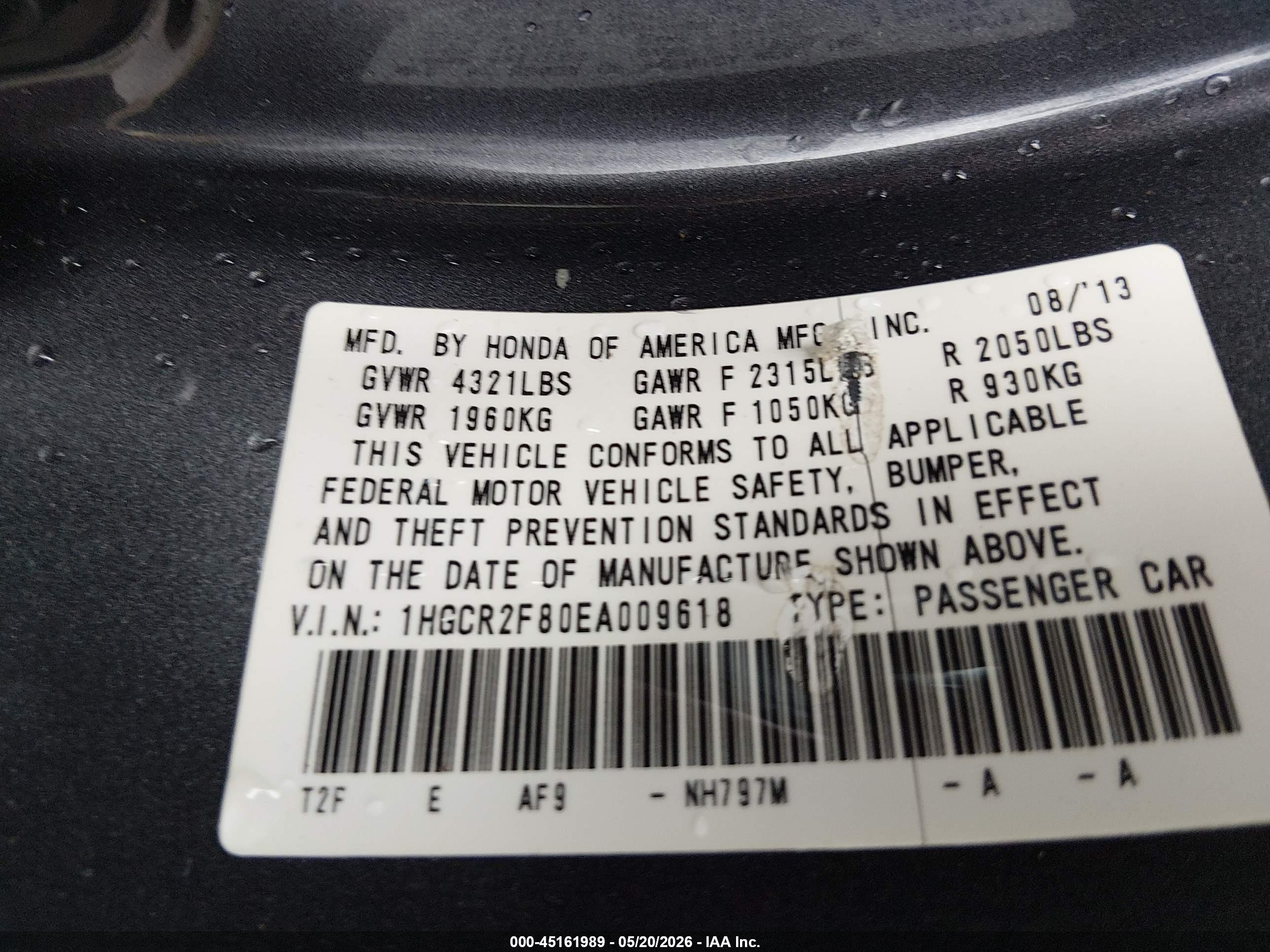 2014 Honda Accord Ex-l Gray vin: 1HGCR2F80EA009618