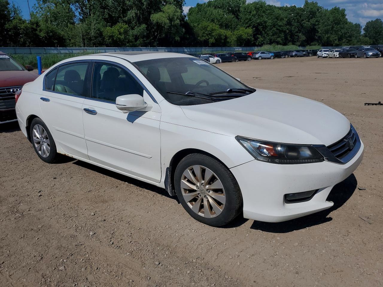 2014 Honda Accord Exl White vin: 1HGCR2F80EA023244