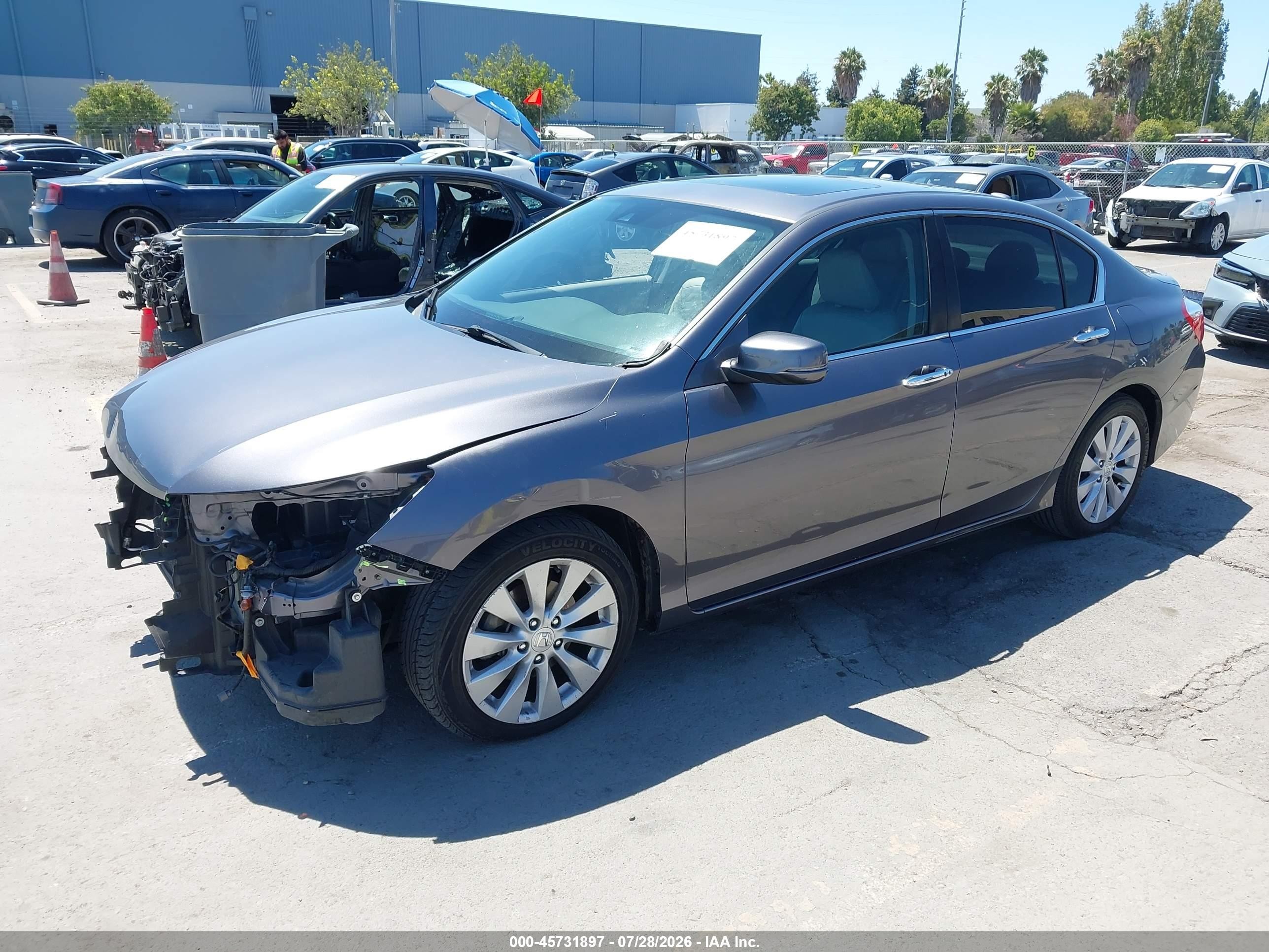 2014 Honda Accord Ex-l Gray vin: 1HGCR2F80EA030811