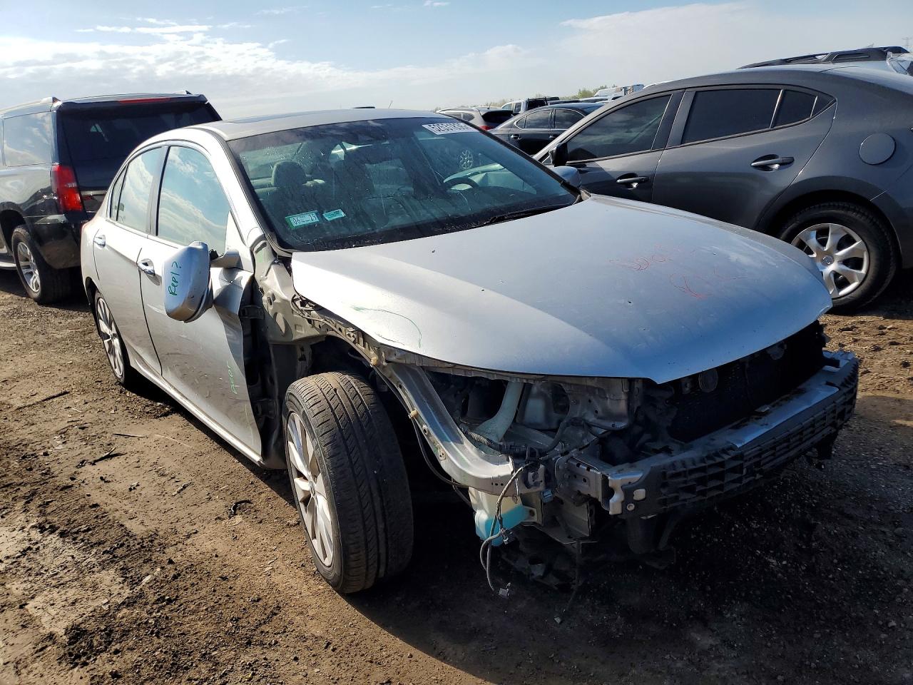 2014 Honda Accord Exl Silver vin: 1HGCR2F80EA216655