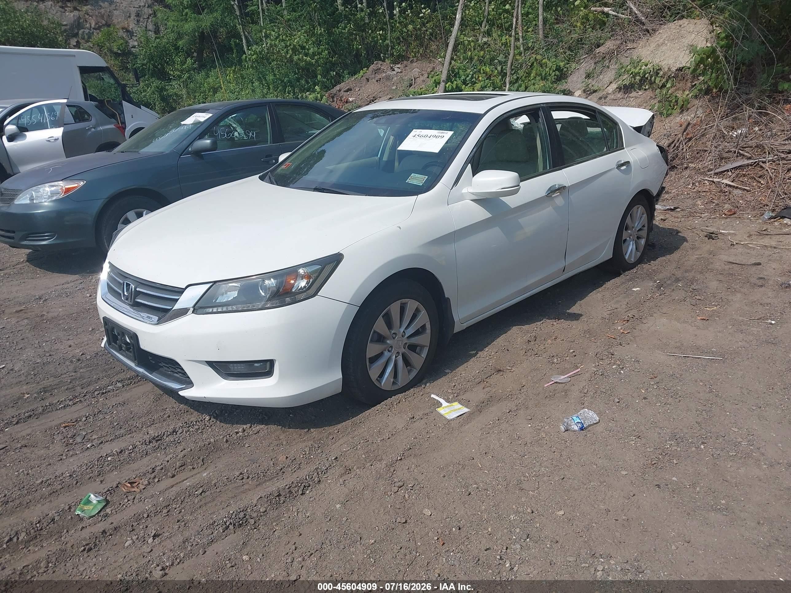 2014 Honda Accord Ex-l White vin: 1HGCR2F80EA303651
