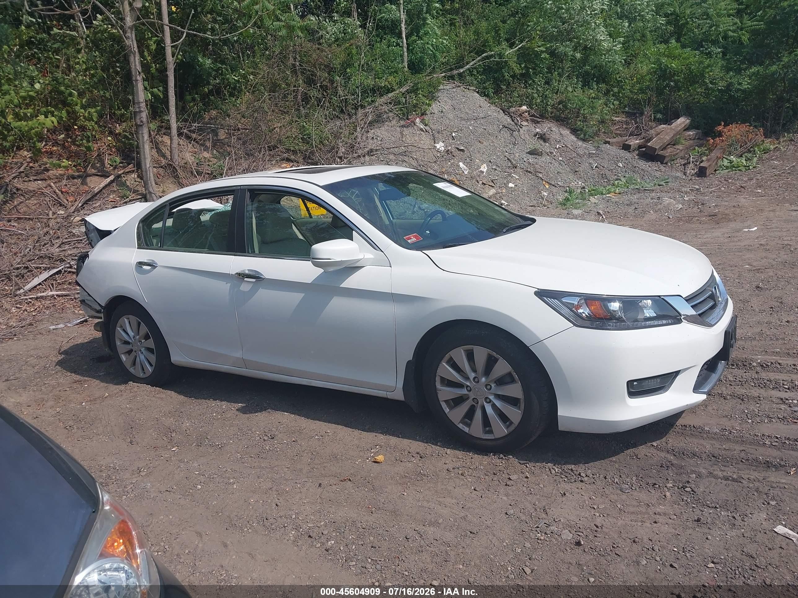2014 Honda Accord Ex-l White vin: 1HGCR2F80EA303651