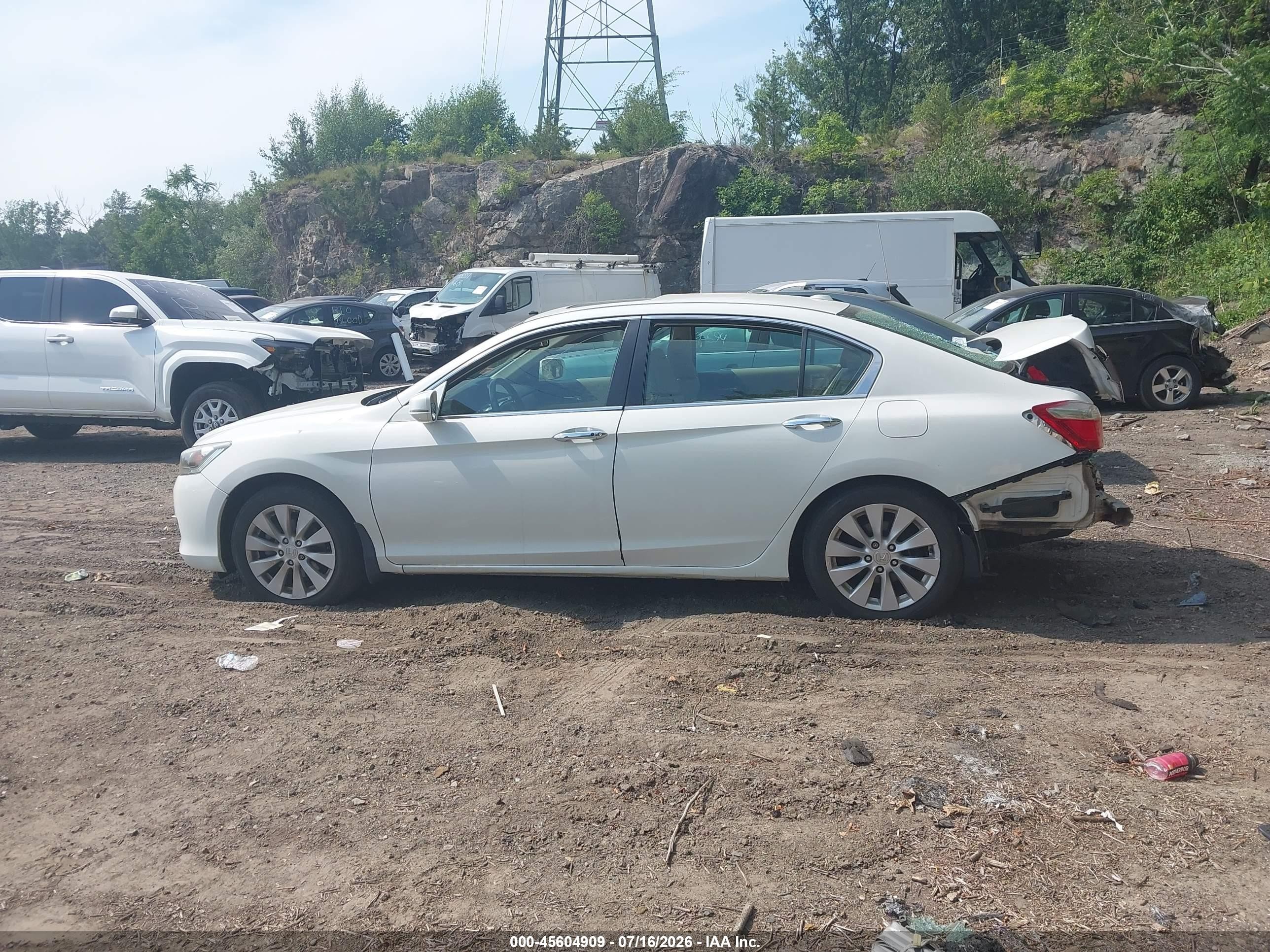 2014 Honda Accord Ex-l White vin: 1HGCR2F80EA303651