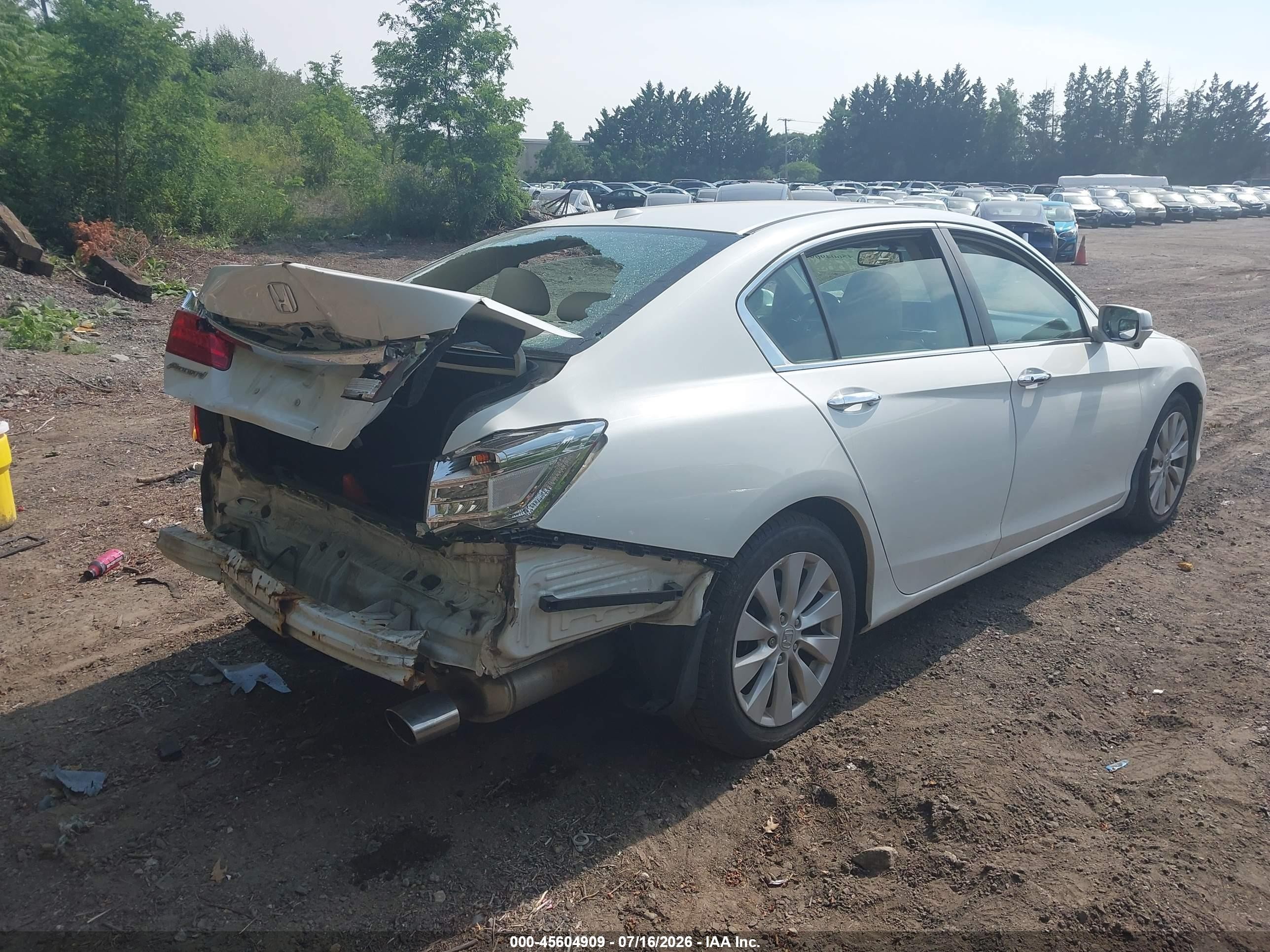 2014 Honda Accord Ex-l White vin: 1HGCR2F80EA303651