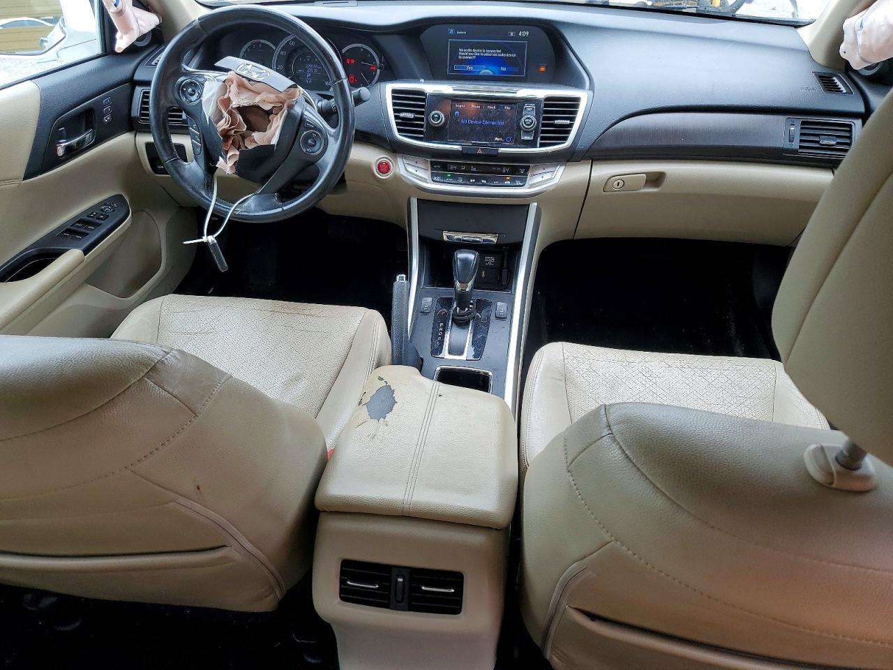 2015 Honda Accord Exl White vin: 1HGCR2F80FA007921