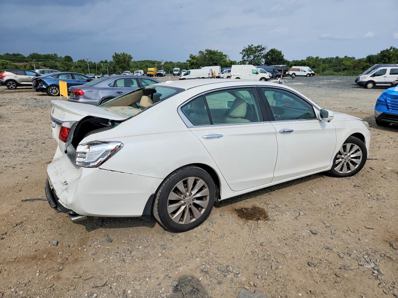 2015 Honda Accord Exl White vin: 1HGCR2F80FA065947