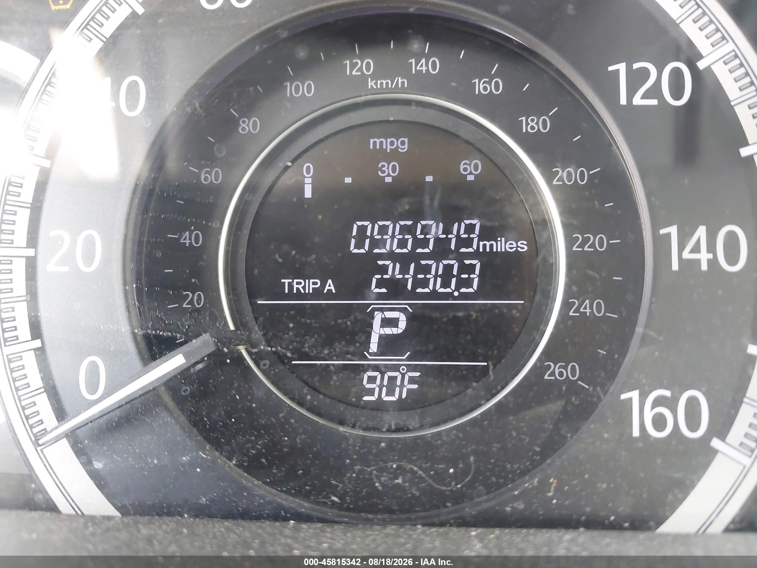 2015 Honda Accord Ex-l Серый vin: 1HGCR2F80FA073496