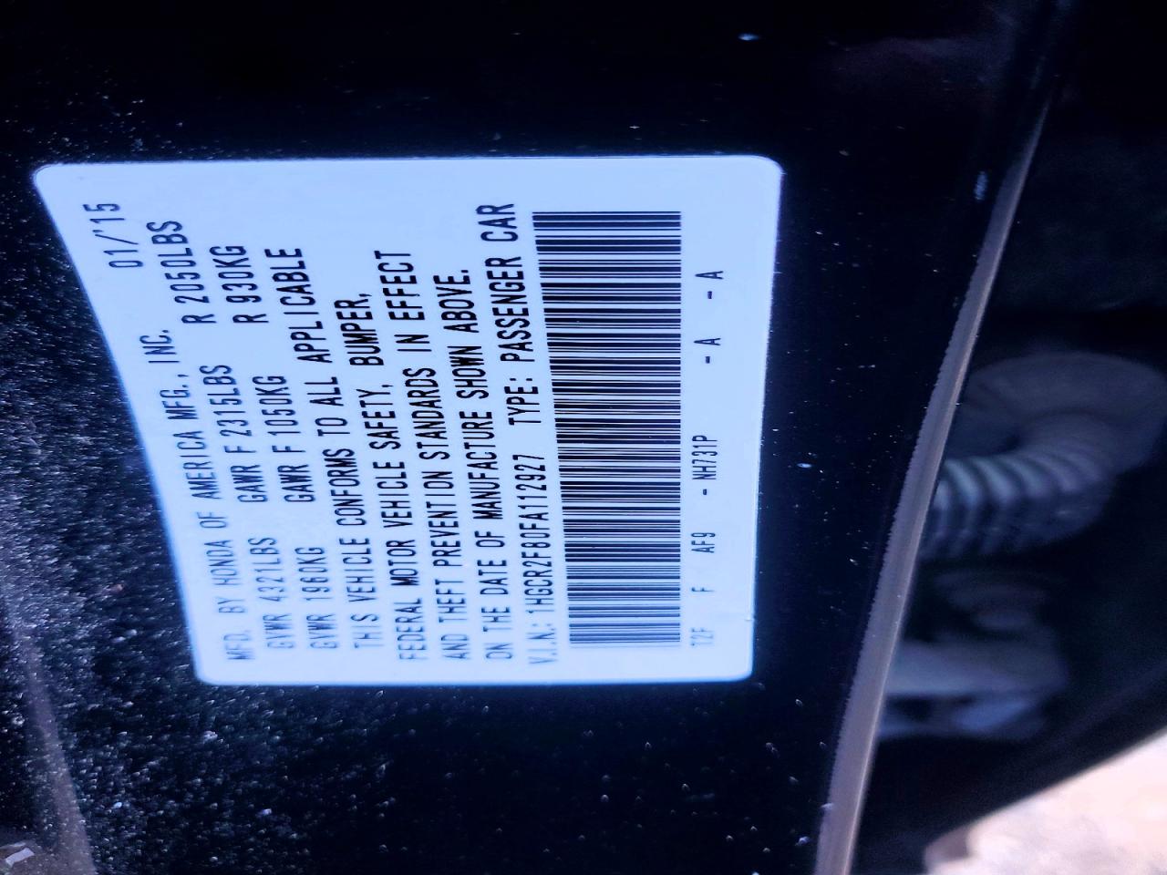 2015 Honda Accord Exl Black vin: 1HGCR2F80FA112927