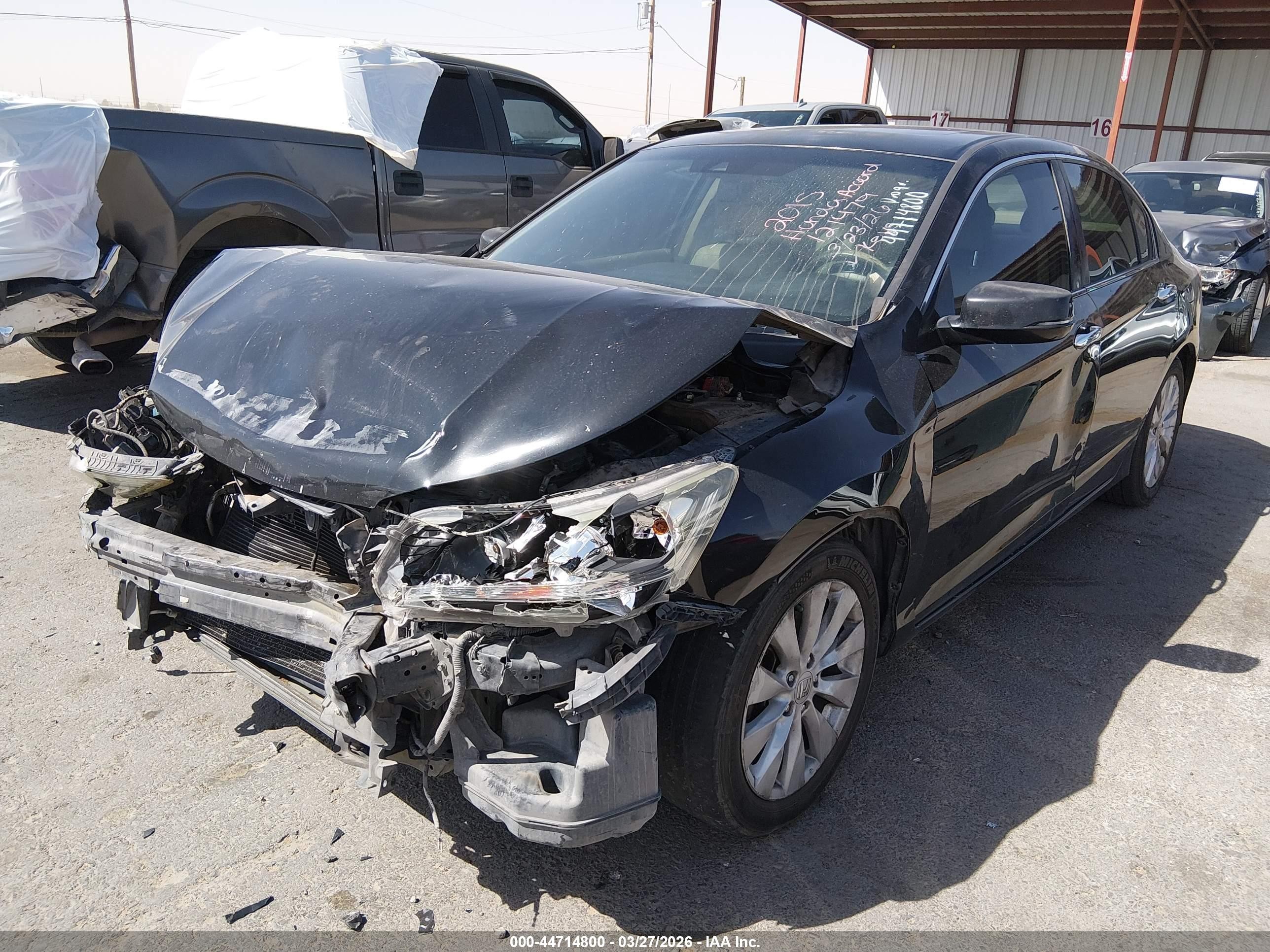 2015 Honda Accord Ex-l Black vin: 1HGCR2F80FA121479