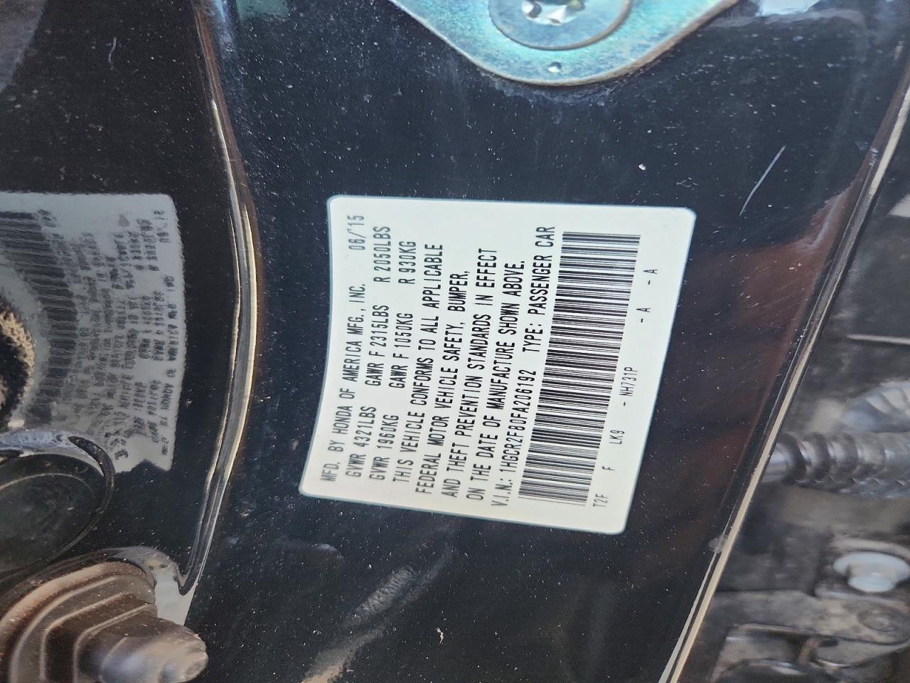 2015 Honda Accord Exl Black vin: 1HGCR2F80FA206192