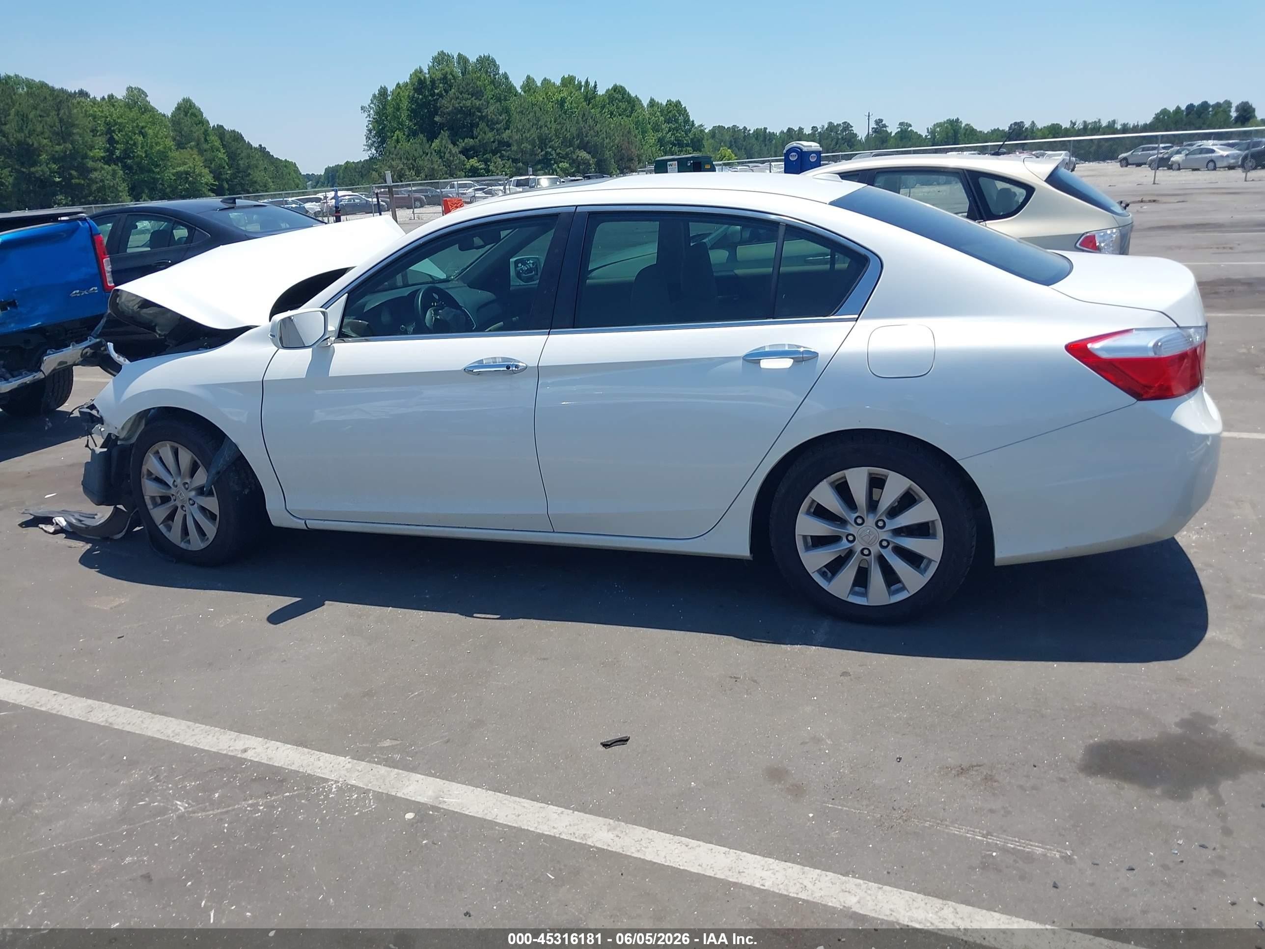 2015 Honda Accord Ex-l White vin: 1HGCR2F80FA220593