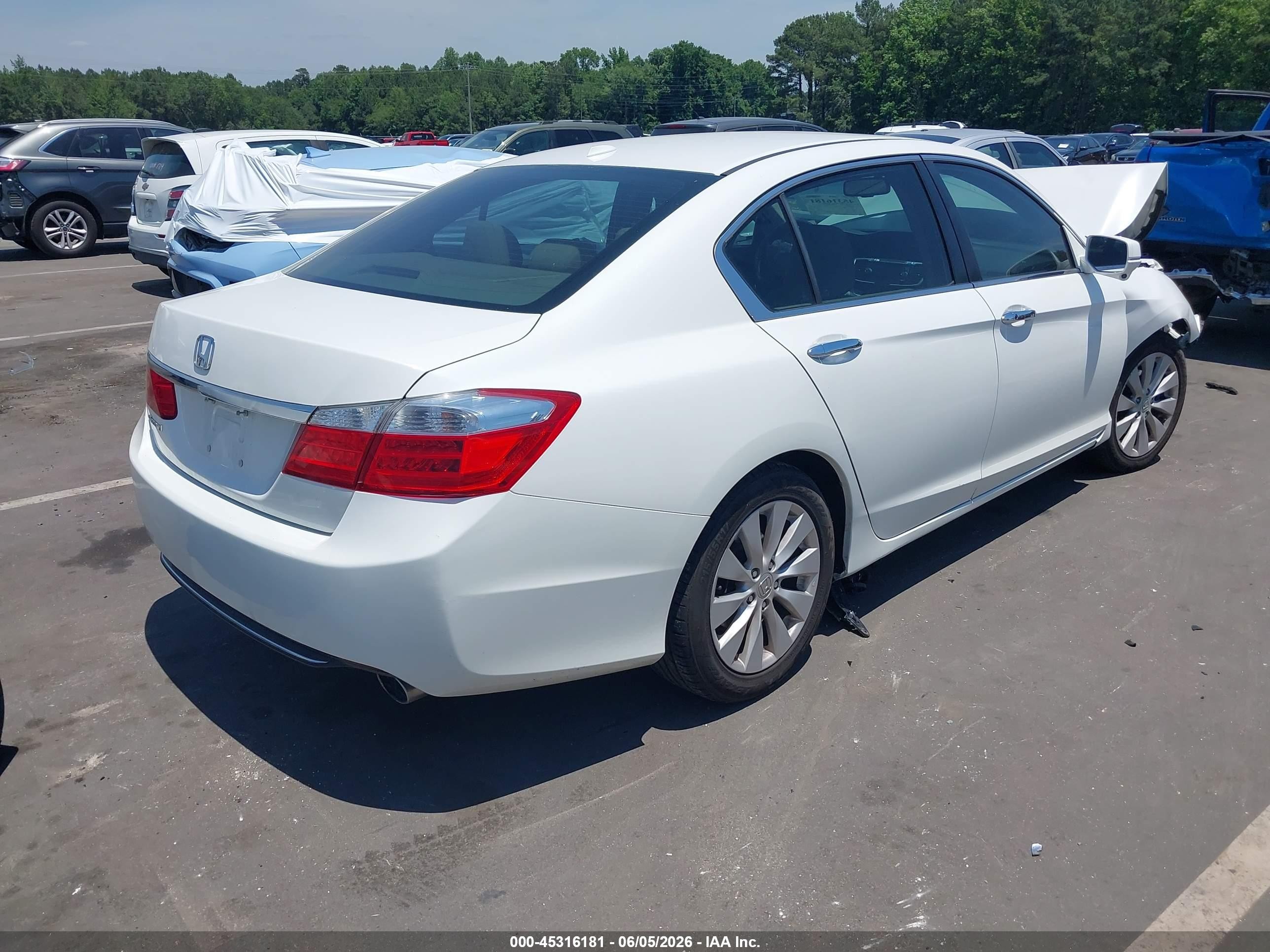 2015 Honda Accord Ex-l White vin: 1HGCR2F80FA220593