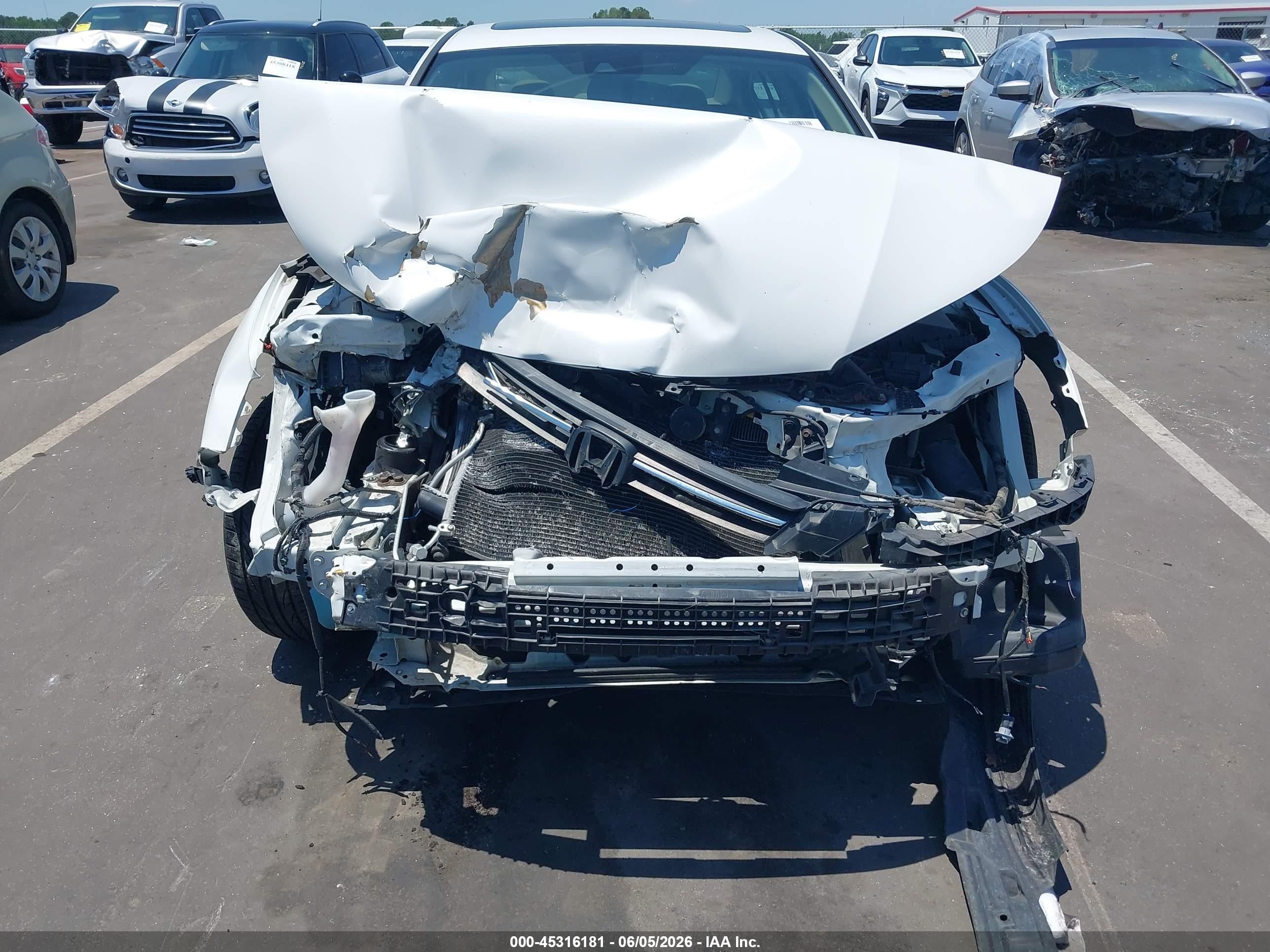 2015 Honda Accord Ex-l White vin: 1HGCR2F80FA220593