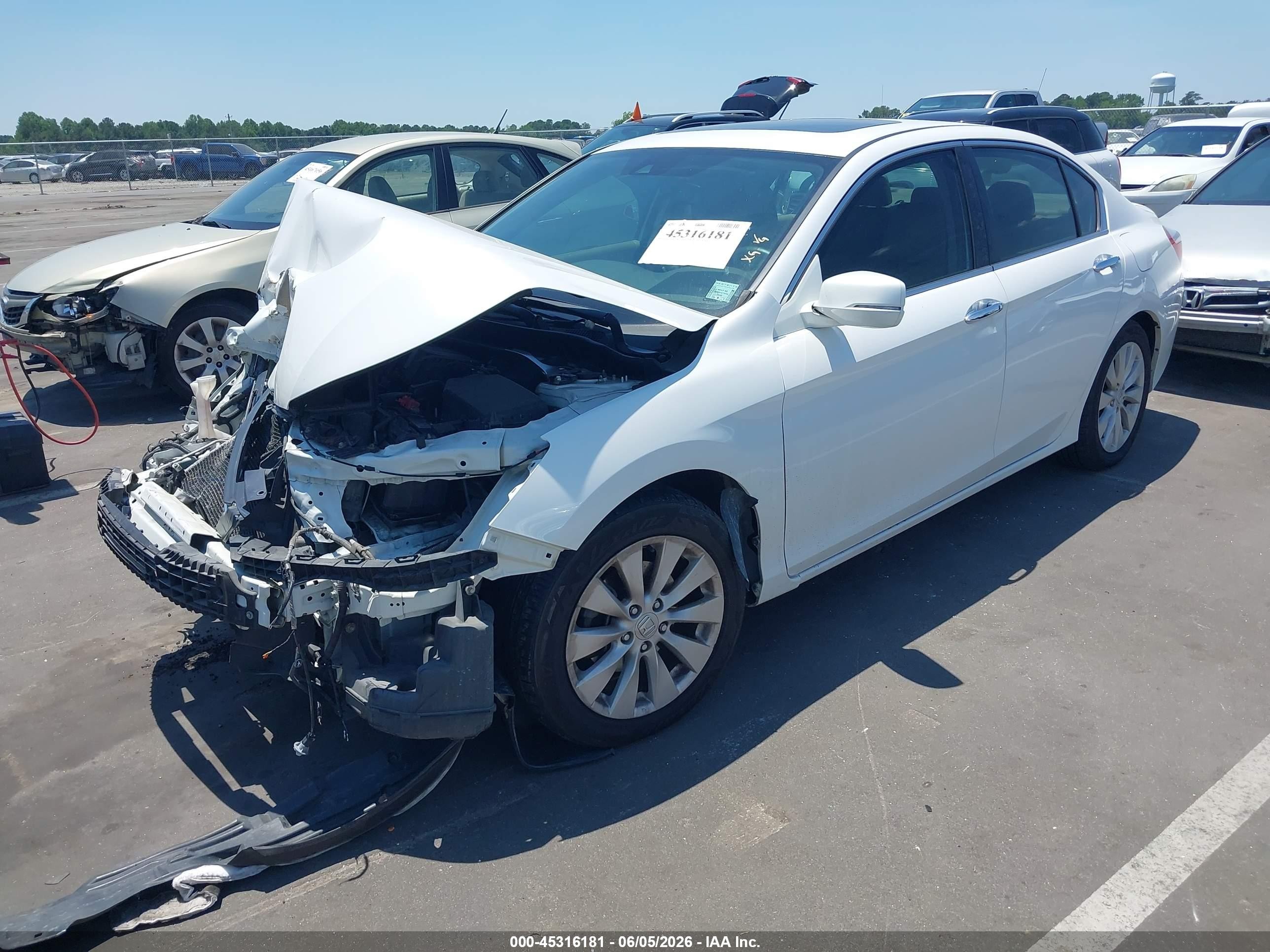 2015 Honda Accord Ex-l White vin: 1HGCR2F80FA220593