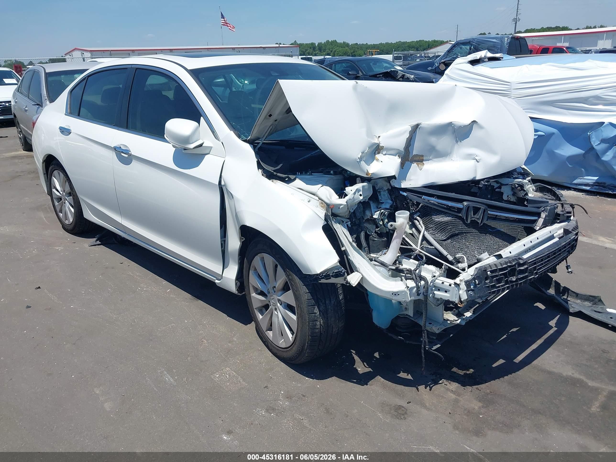 2015 Honda Accord Ex-l Белый vin: 1HGCR2F80FA220593