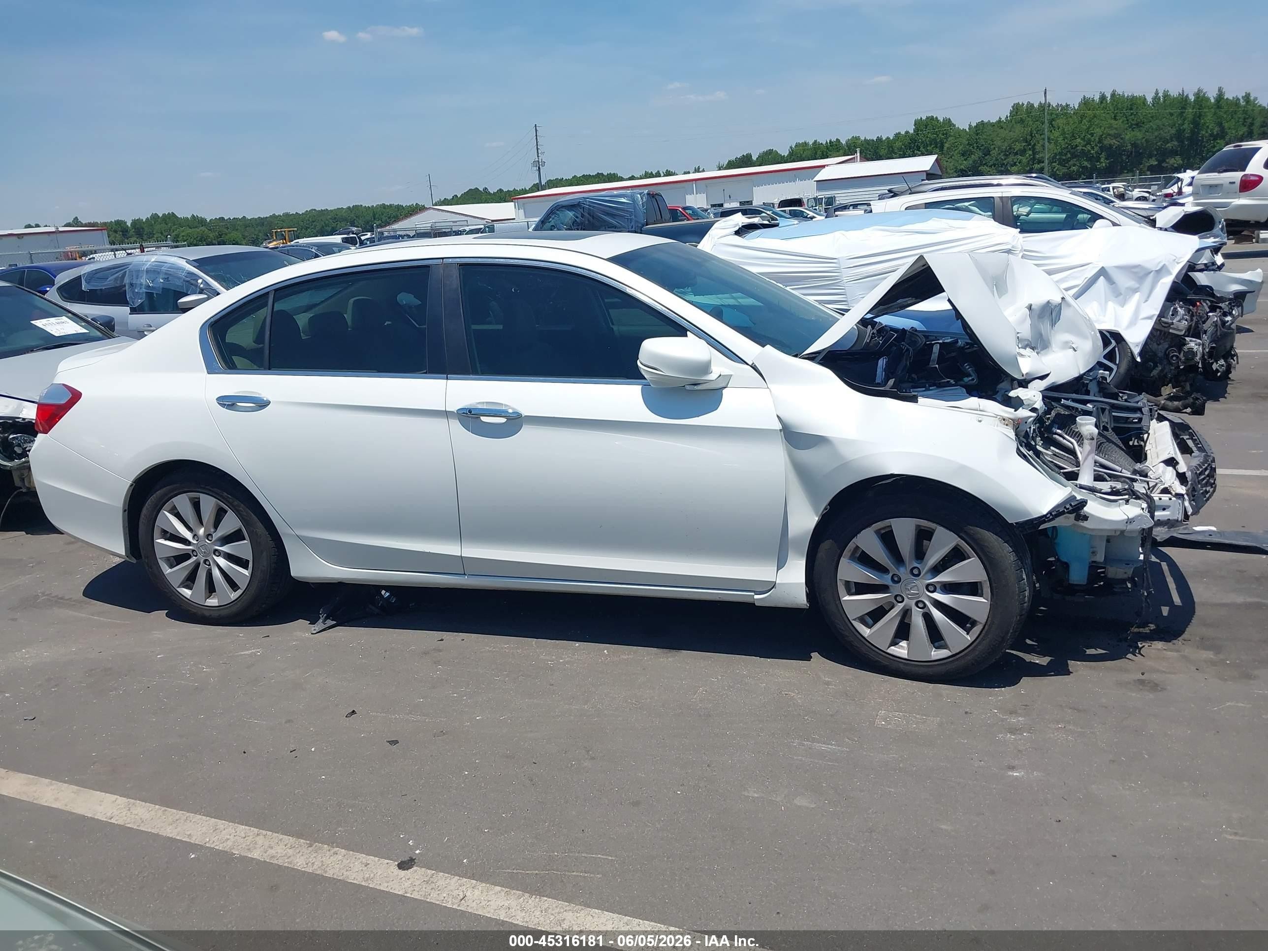 2015 Honda Accord Ex-l White vin: 1HGCR2F80FA220593