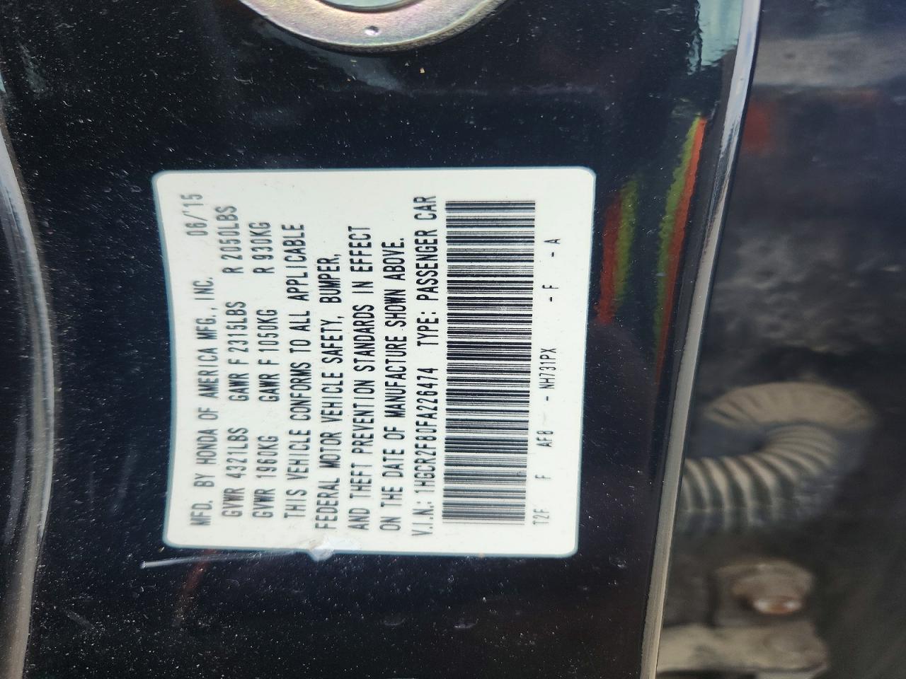 2015 Honda Accord Exl Black vin: 1HGCR2F80FA226474