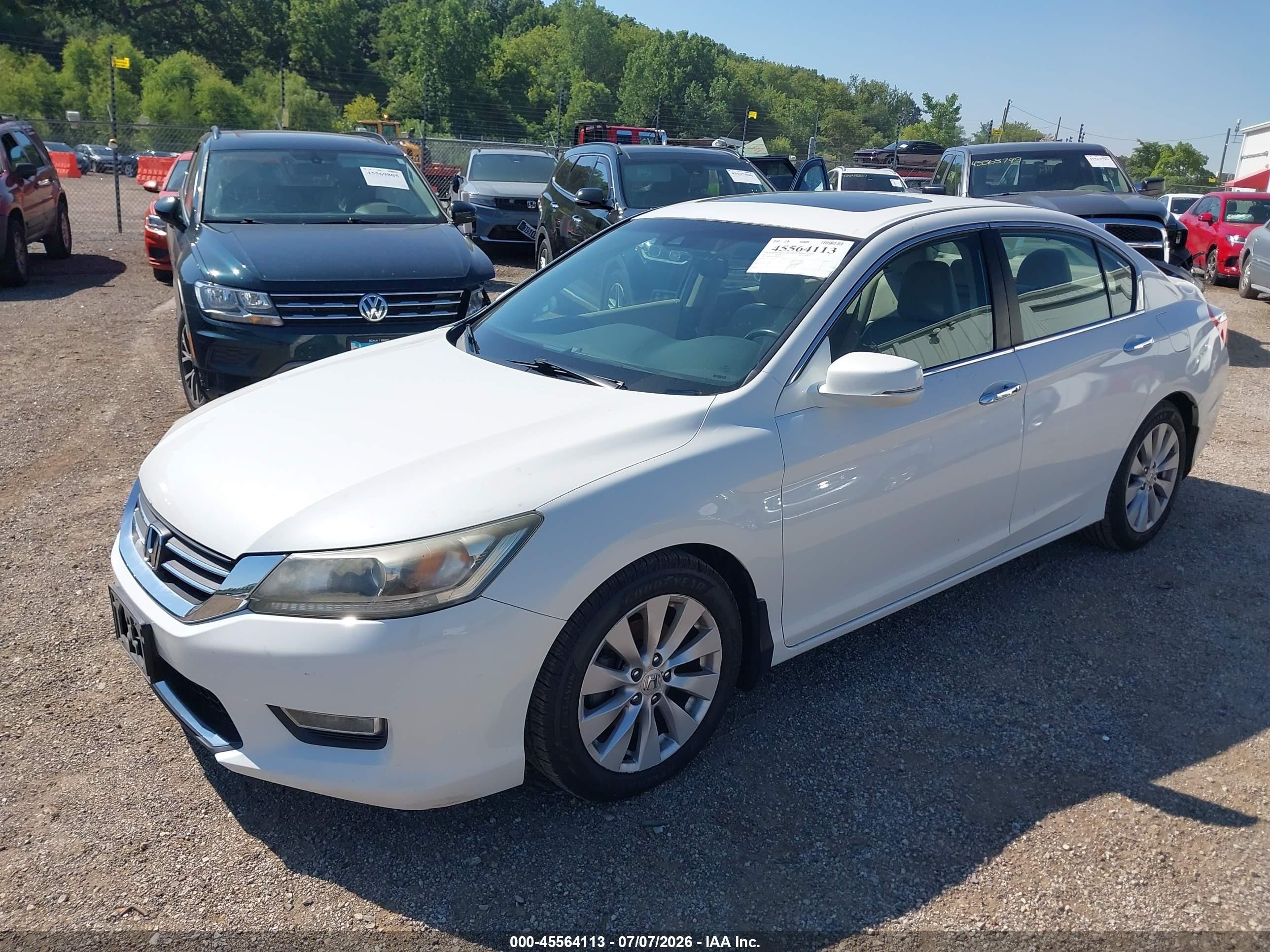2013 Honda Accord Ex-l White vin: 1HGCR2F81DA013515