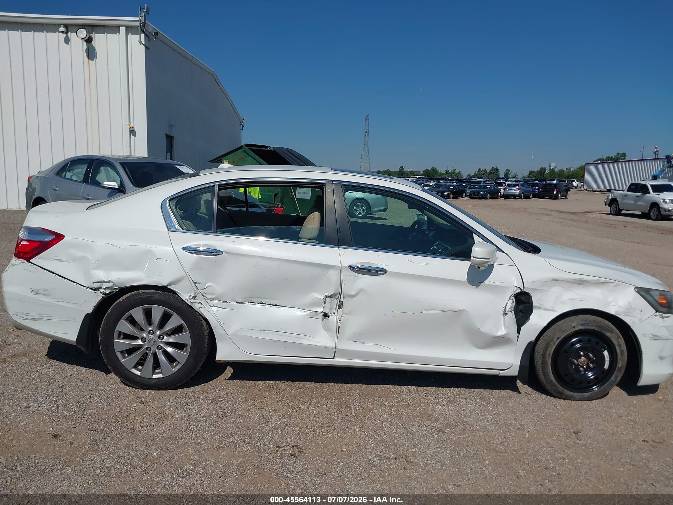 2013 Honda Accord Ex-l White vin: 1HGCR2F81DA013515