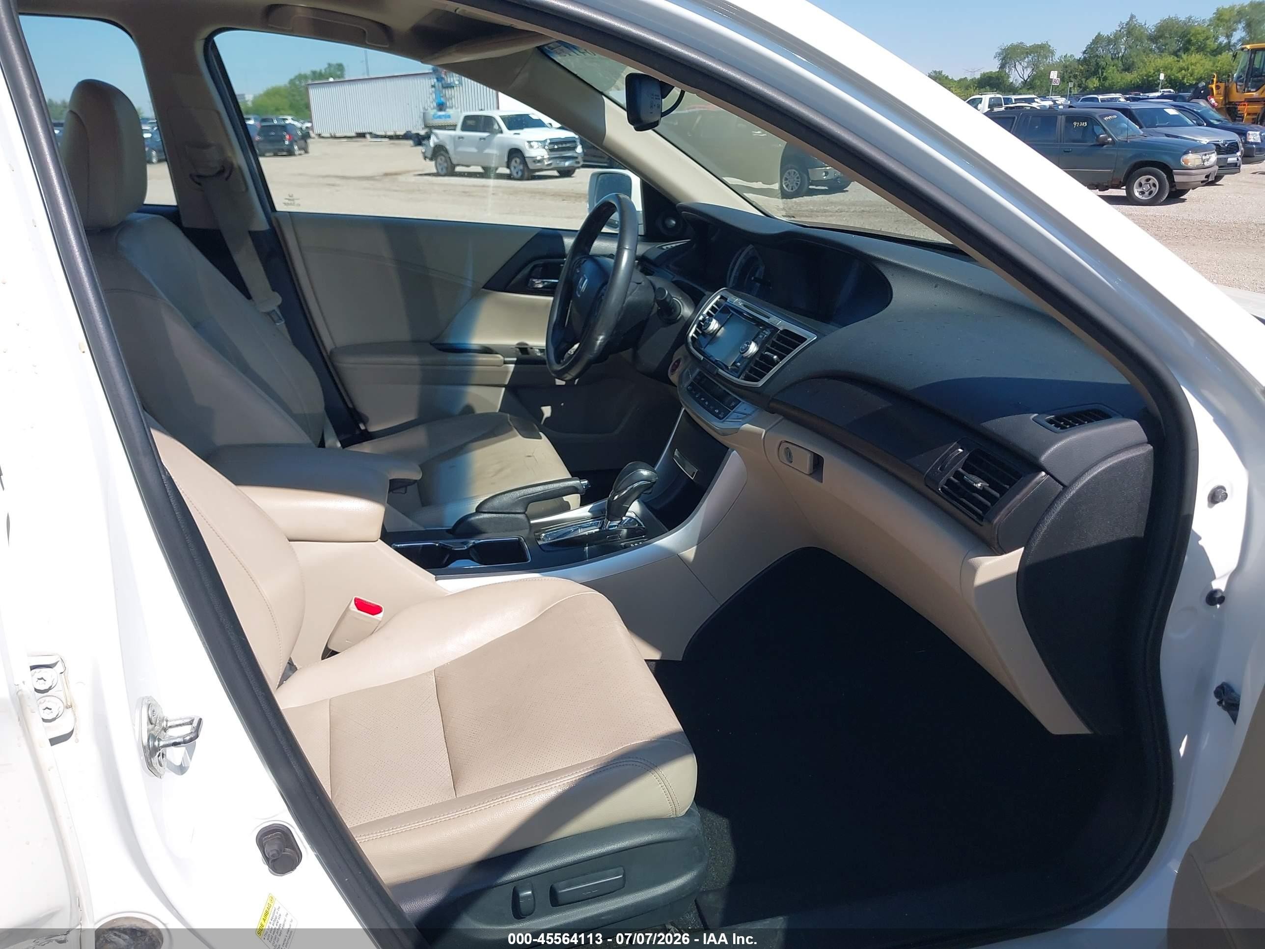 2013 Honda Accord Ex-l White vin: 1HGCR2F81DA013515