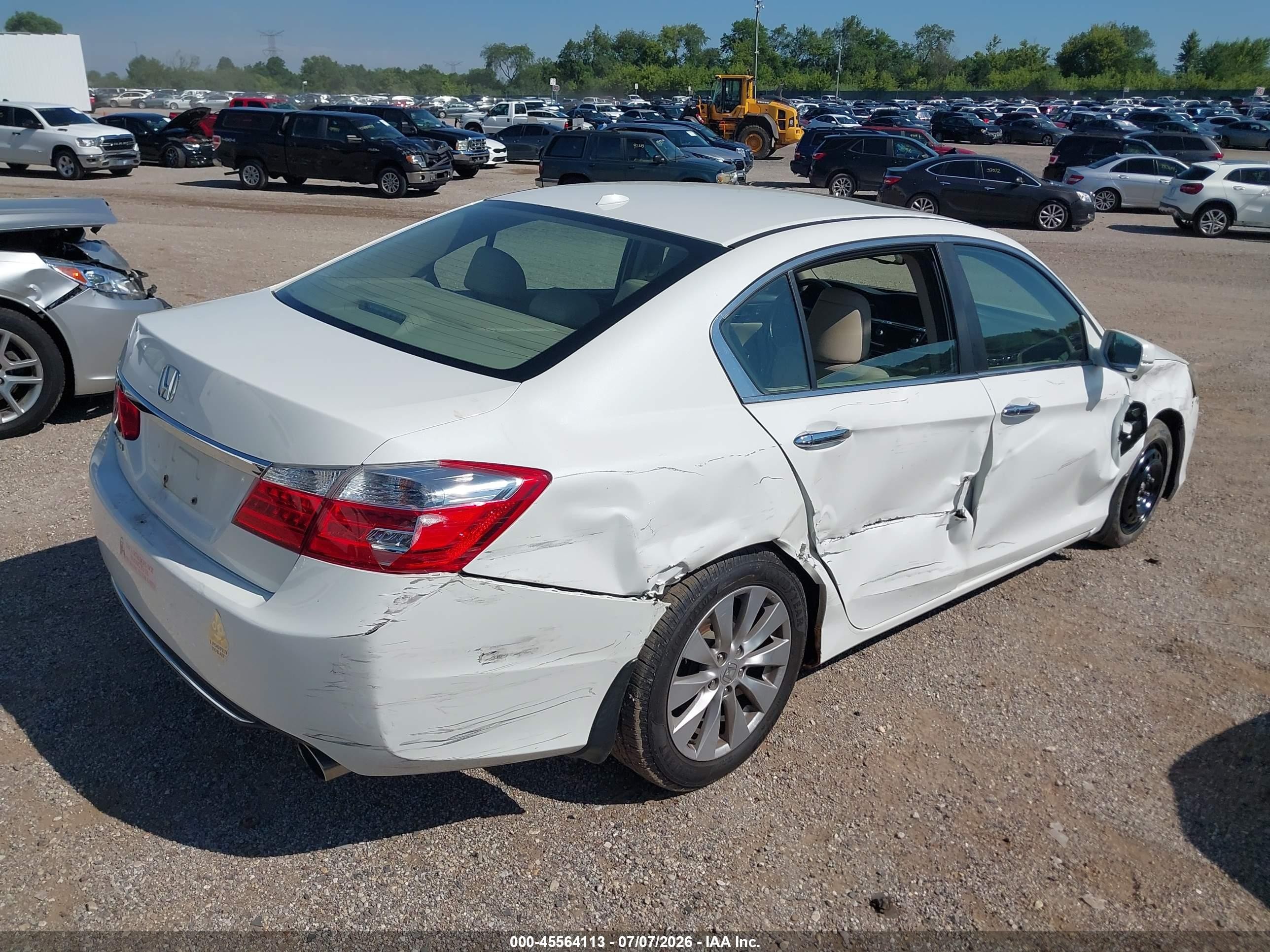 2013 Honda Accord Ex-l White vin: 1HGCR2F81DA013515