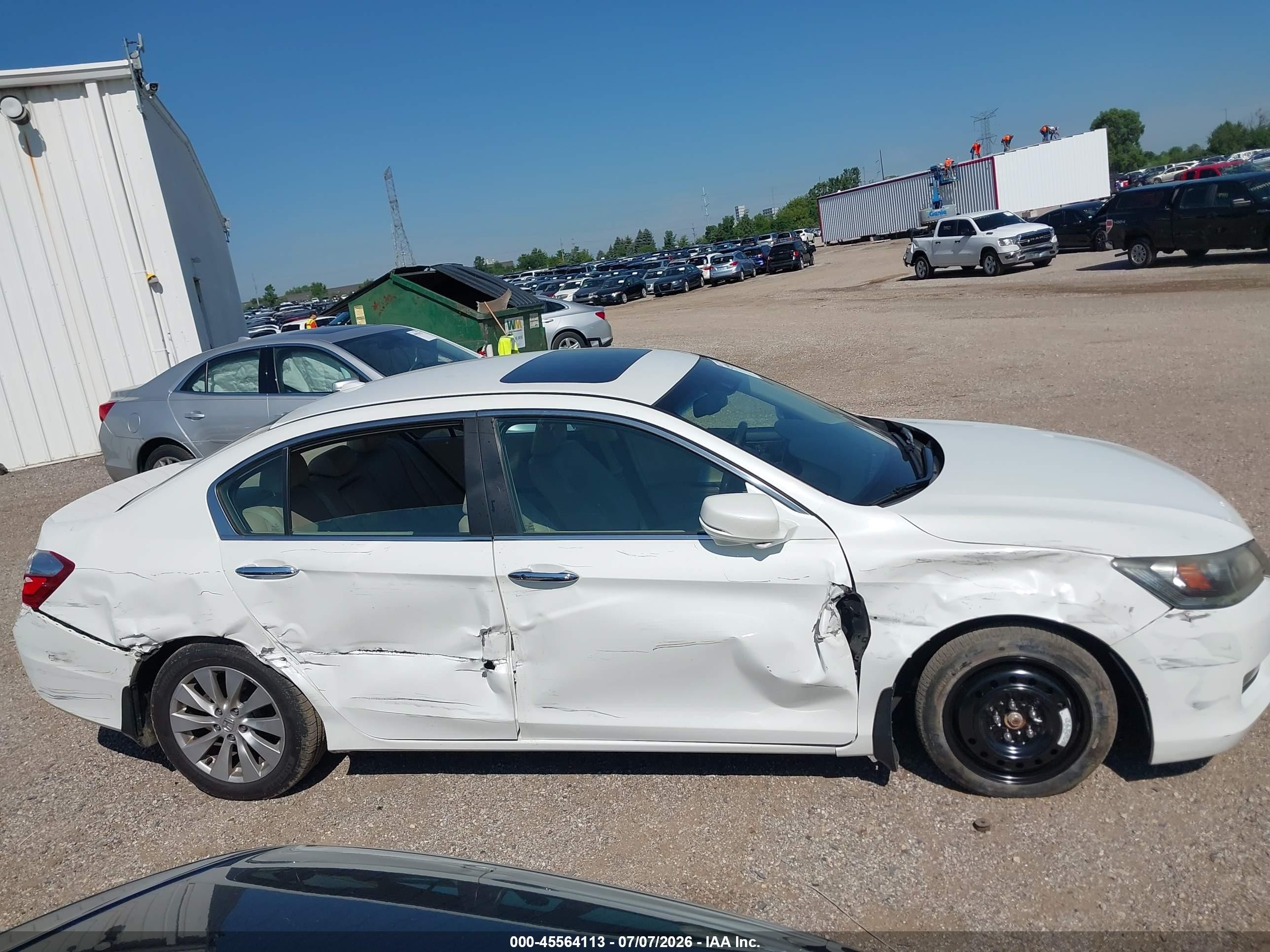 2013 Honda Accord Ex-l White vin: 1HGCR2F81DA013515